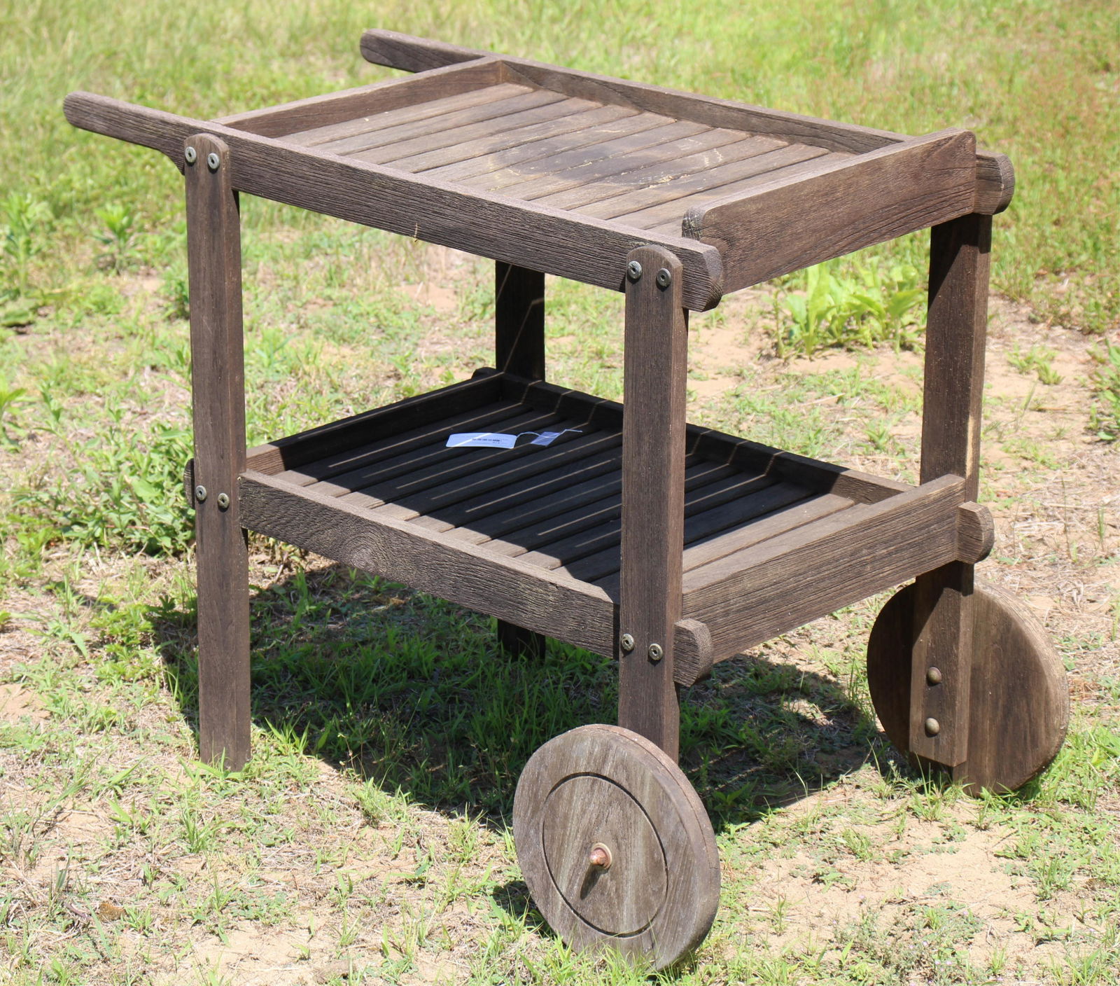 Smith & Hawken Teak Patio Cart, labeled (1 of 4)