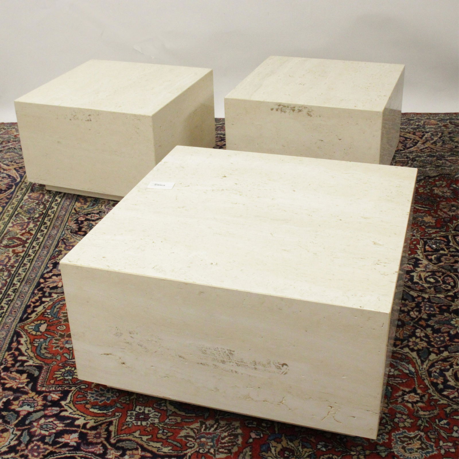 3 Travertine Cube Tables (1 of 7)