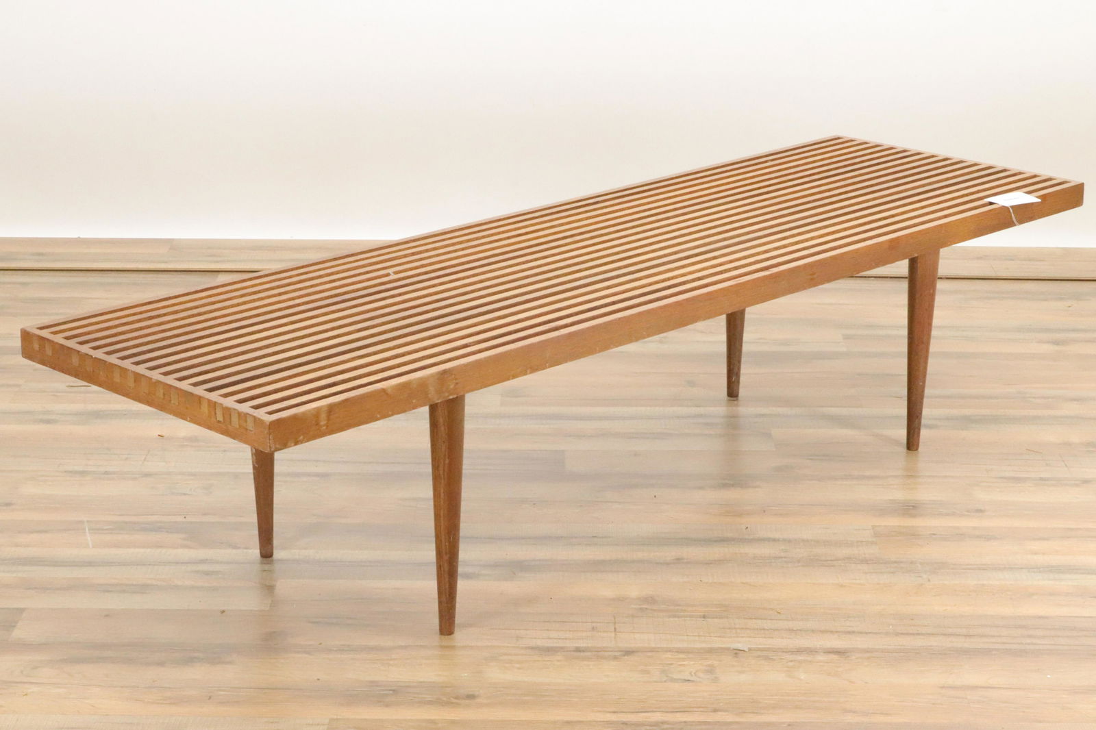 Slatted Walnut Bench by Mel Smilow (1 of 3)