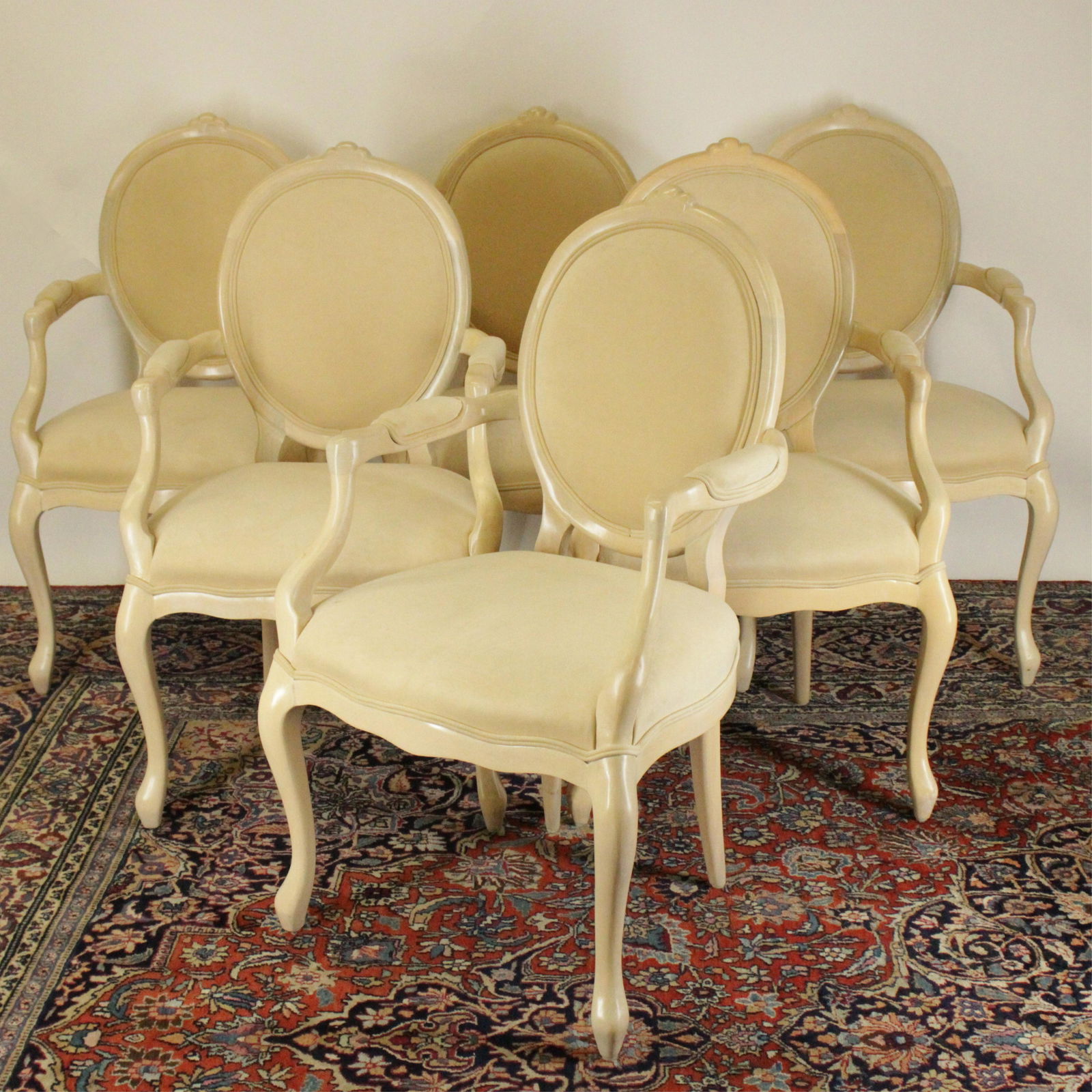 6 Modern White Painted Armchairs, poss Donghia (1 of 4)