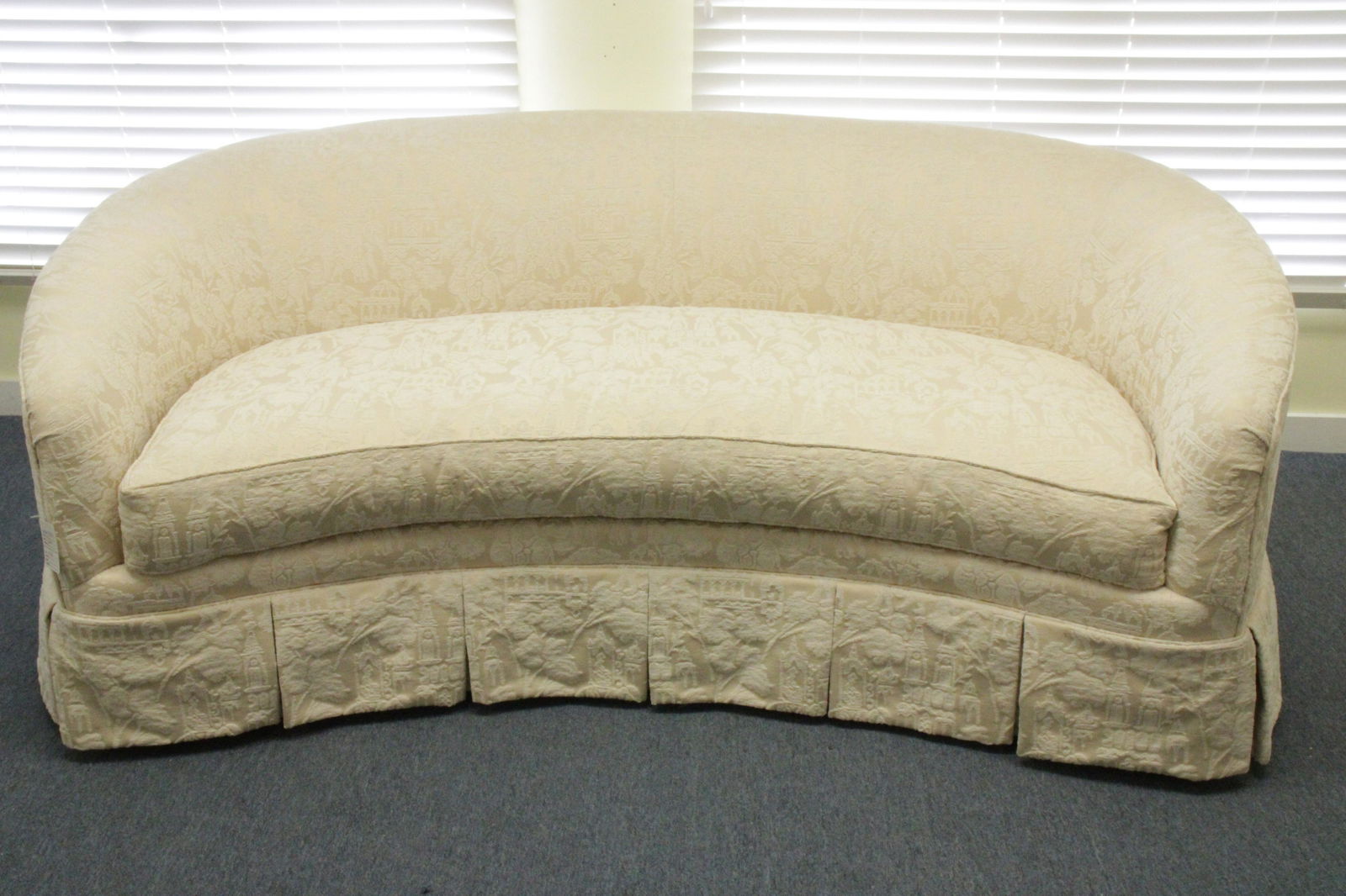 Chinoiserie Patterned Kidney Shaped Sofa (1 of 6)