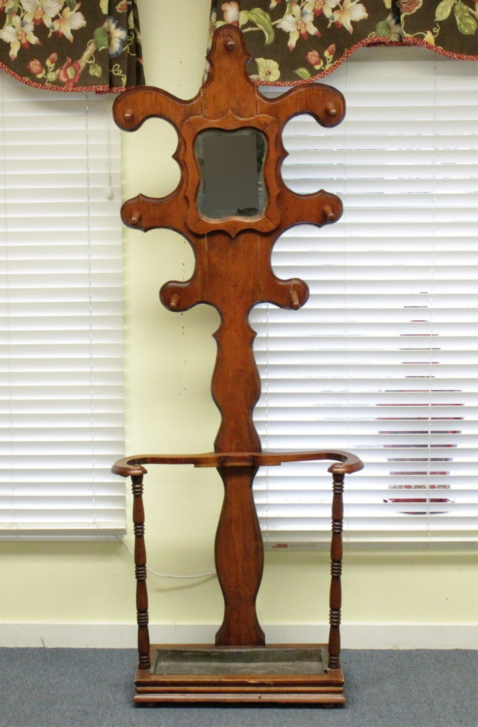 Vintage Wood Hall Tree (1 of 7)