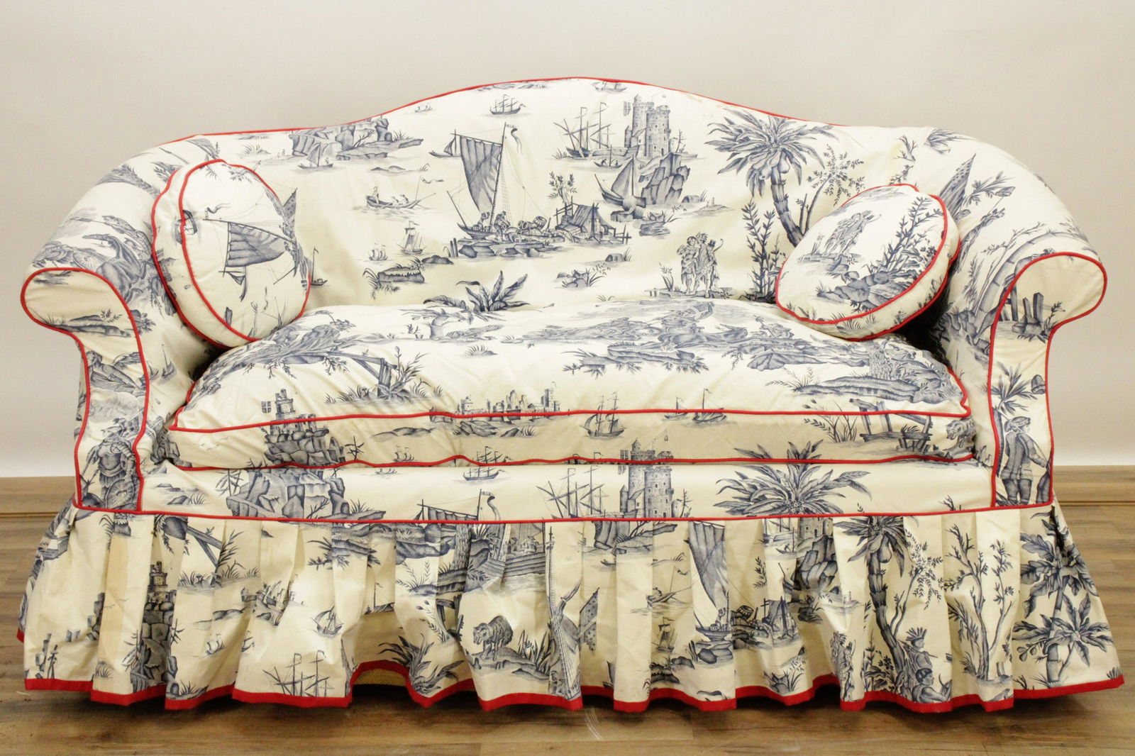 George III Style Mahogany Slipcovered Settee (1 of 6)