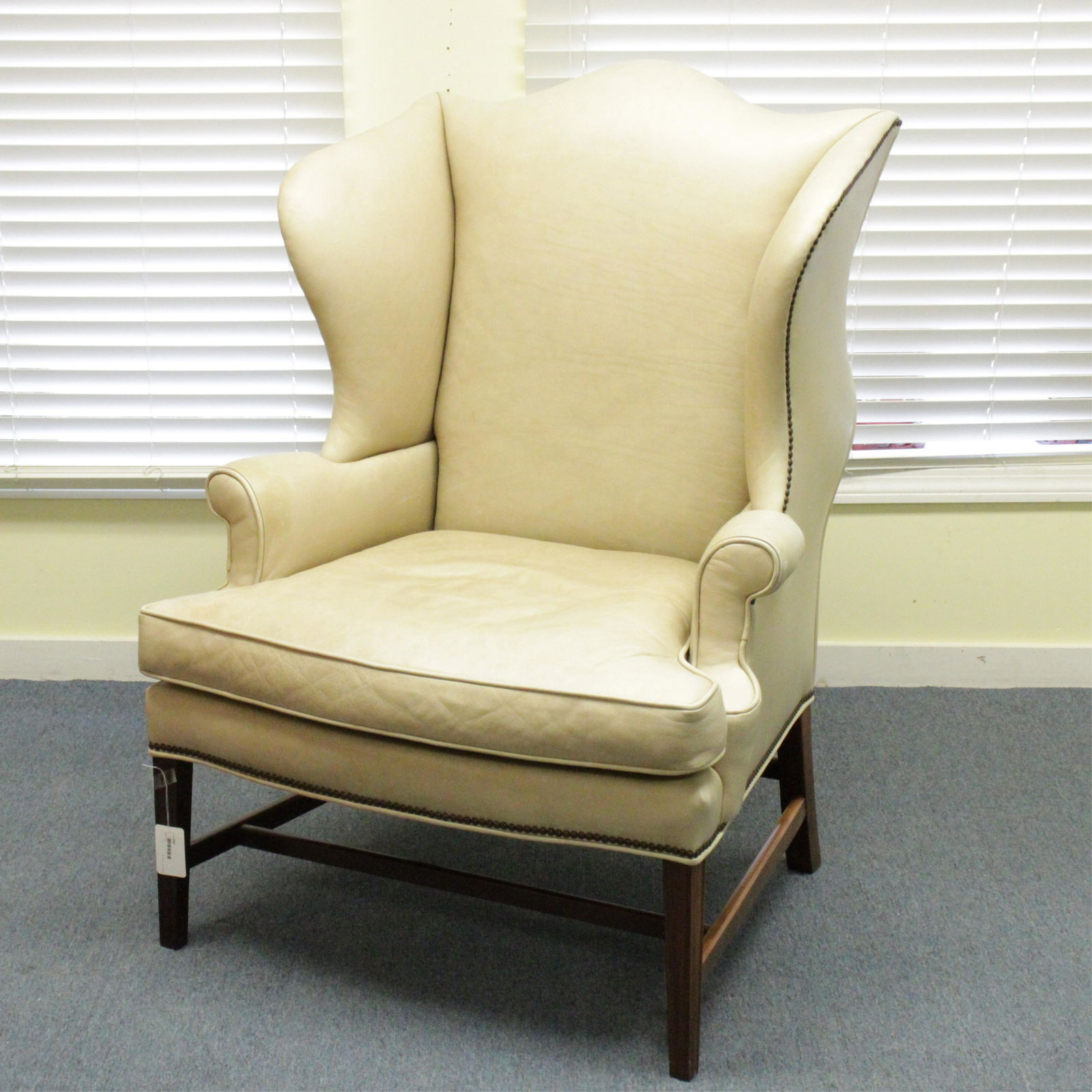 Baker Leather Upholstered Wing Armchair (1 of 5)