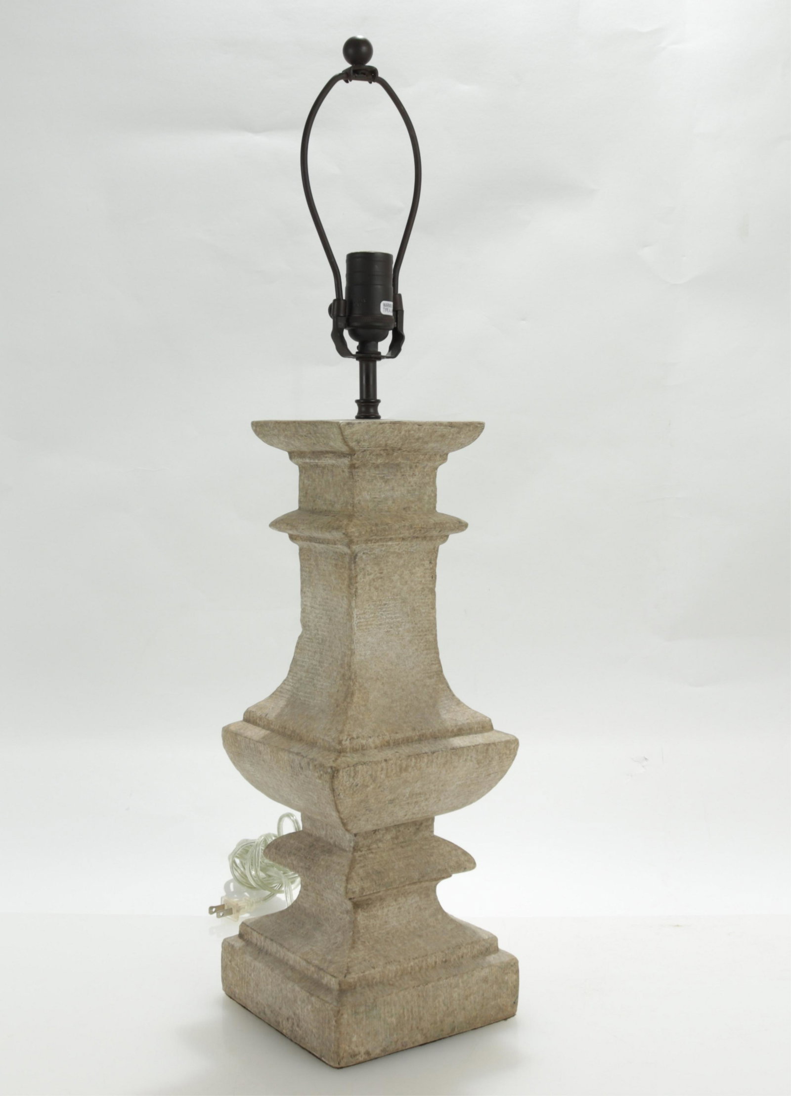 Baroque Style Composition Marble Lamp: Baroque Style Composition Marble Lamp Dimensions: To the finial 28 3/4" H Property from a Private Collection, removed from a duplex apartment at 840 Park Avenue (PARKA306)(MS)