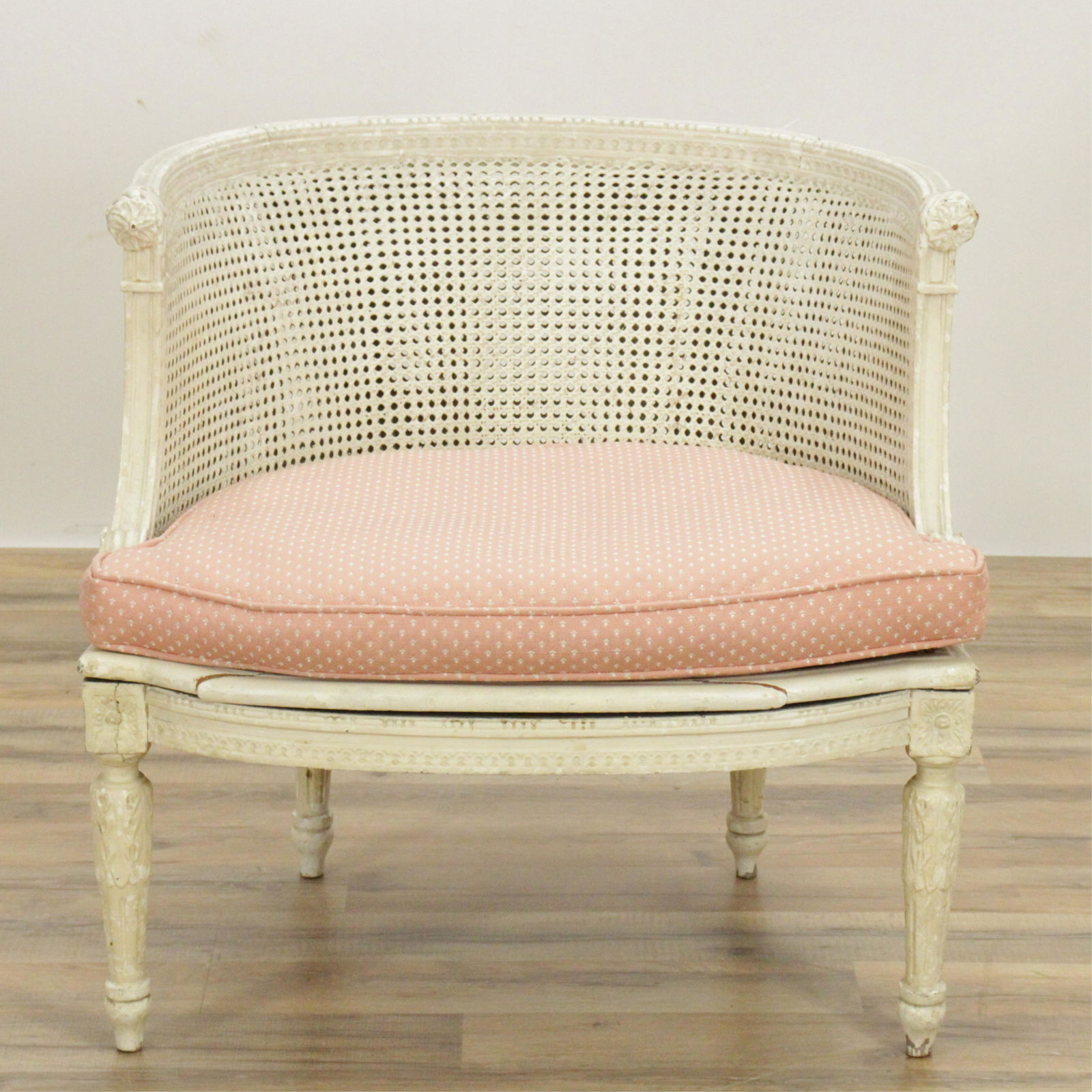 Louis XVI Style White Painted Slipper Chair (1 of 7)