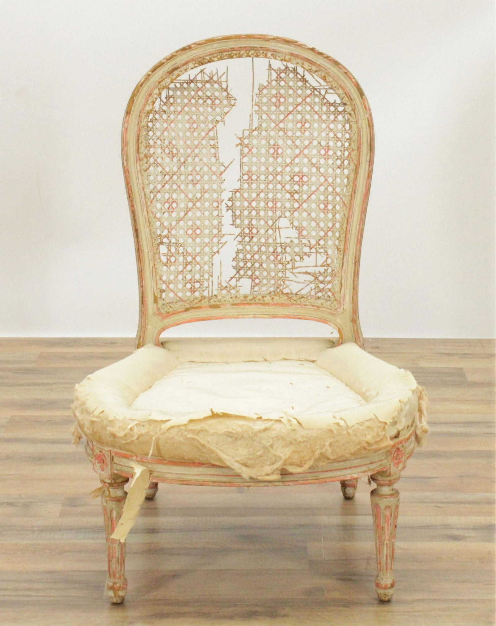 Louis XVI Style White Painted Slipper Chair (1 of 5)