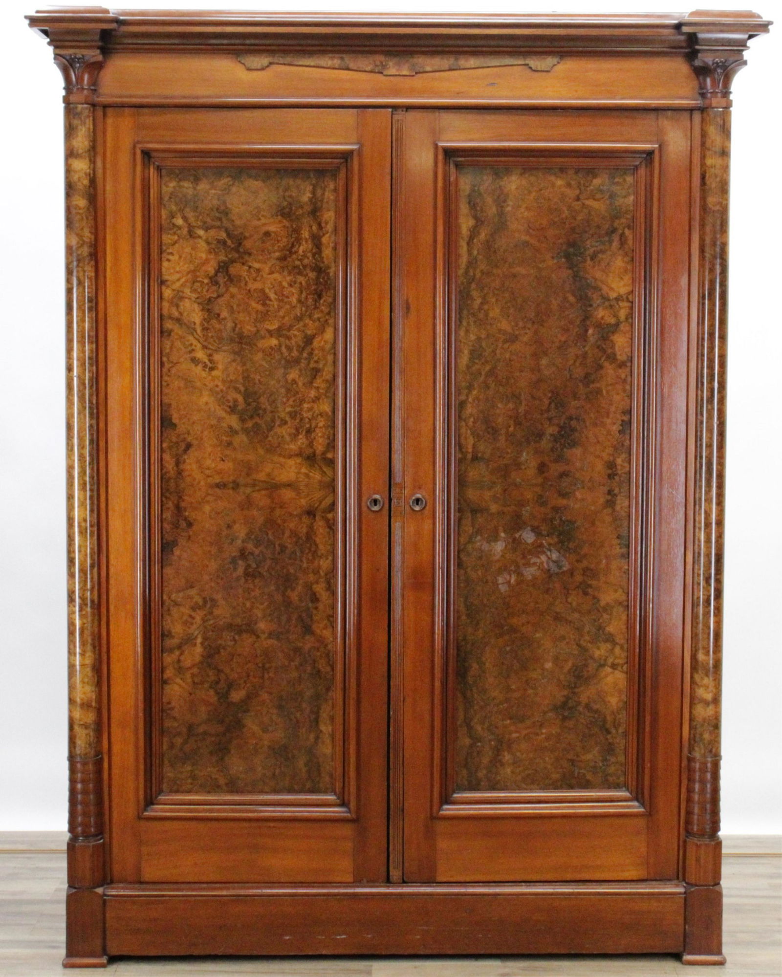 American Victorian Walnut Wardrobe (1 of 7)