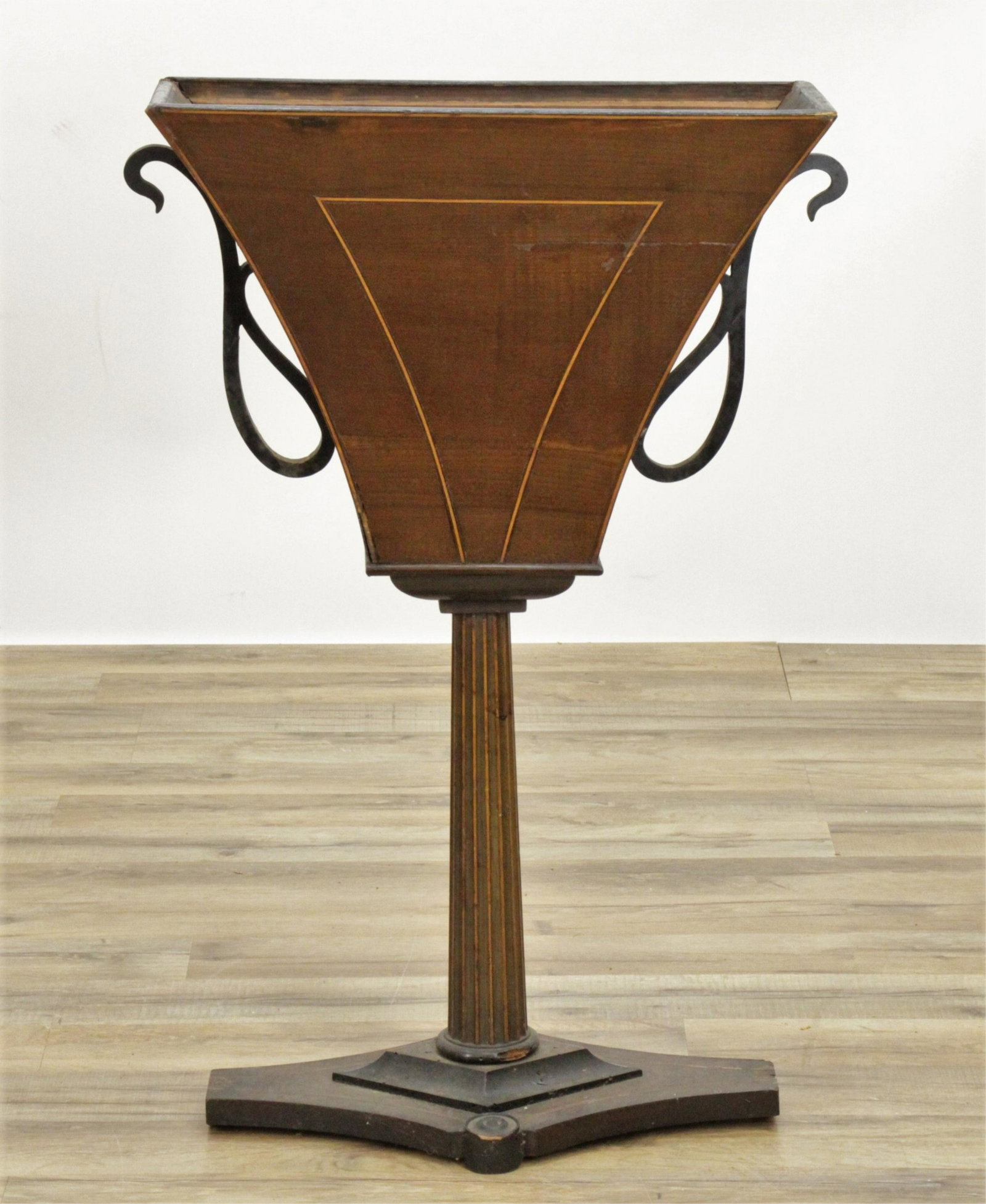 Neo-Classical Style Inlaid Cherry Jardiniere: Neo-Classical Style Inlaid Cherry Jardiniere, Late 19th C. Dimensions: Property from a Sister Parish Decorated Long Island Estate (MANA232)(MS)
