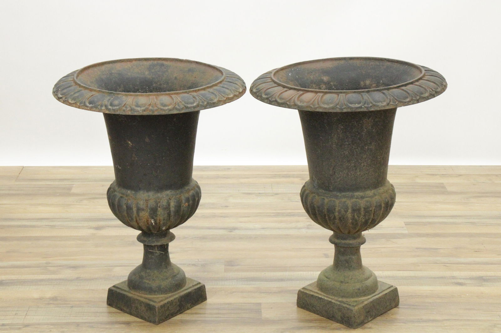 Pair Cast Iron Classical Garden Urns (1 of 5)