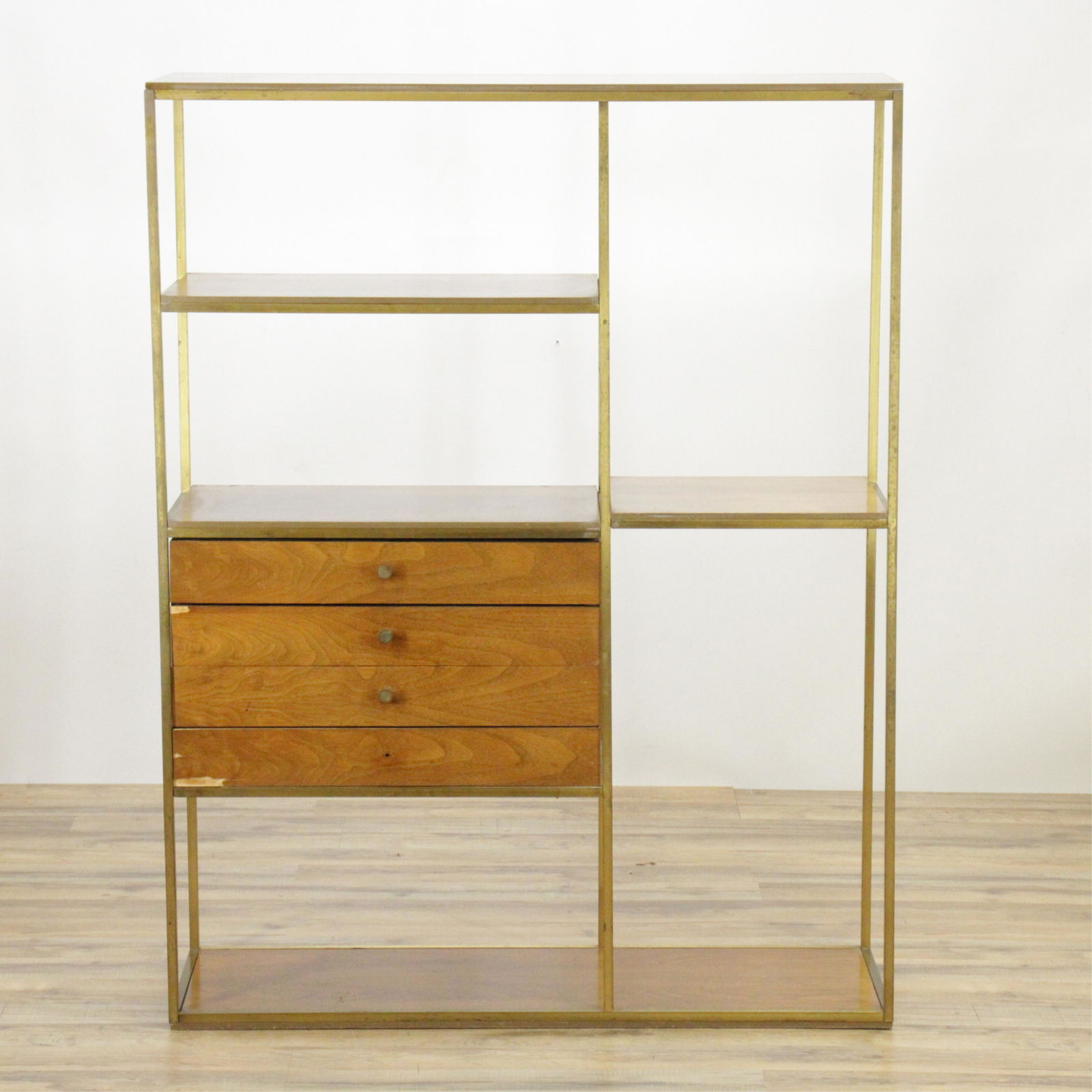 Paul McCobb Walnut & Brass Bookcase (1 of 6)