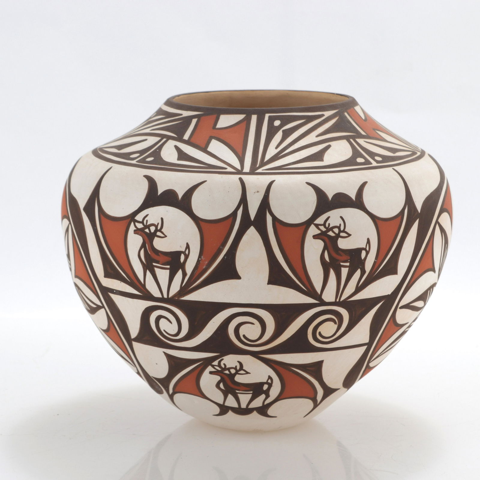 Zuni Polychrome Pottery Jar, signed A P (1 of 4)