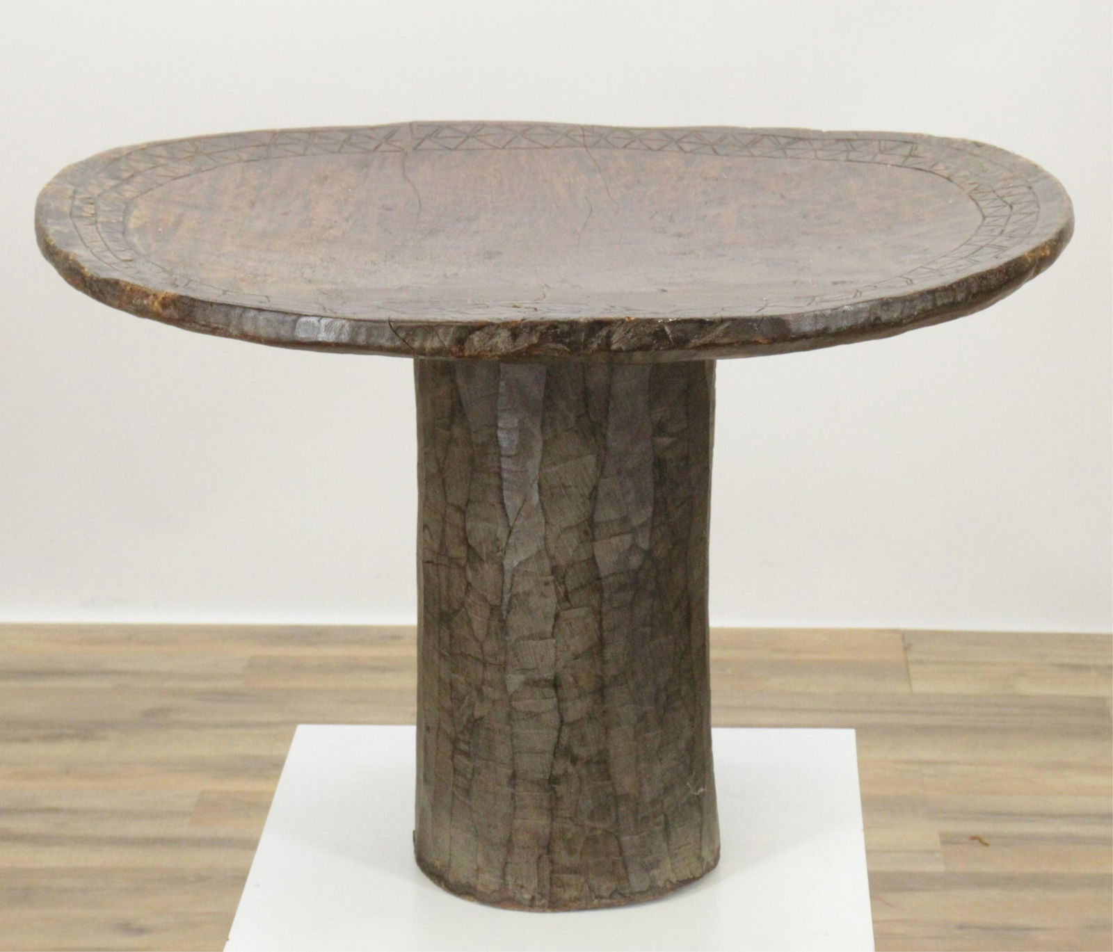 African Carved Hardwood Side Table (1 of 7)