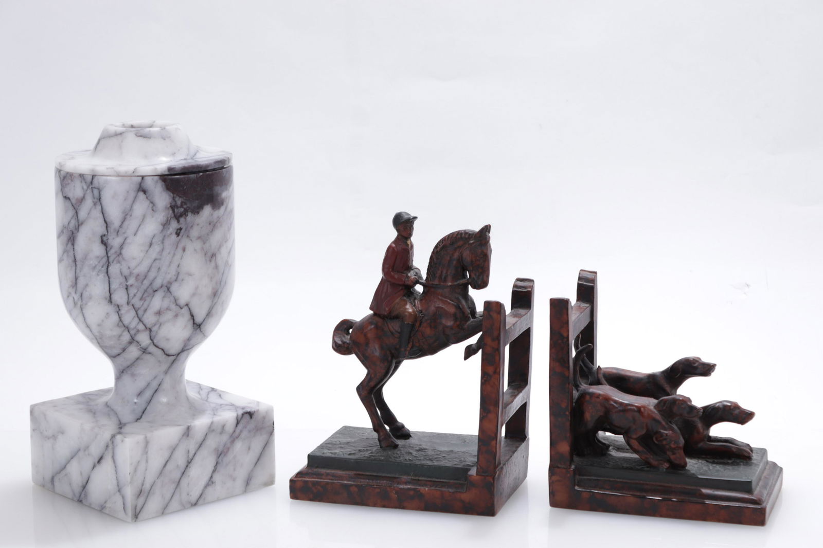 Marble Candle Holder and Fox Hunt Bookends (1 of 9)
