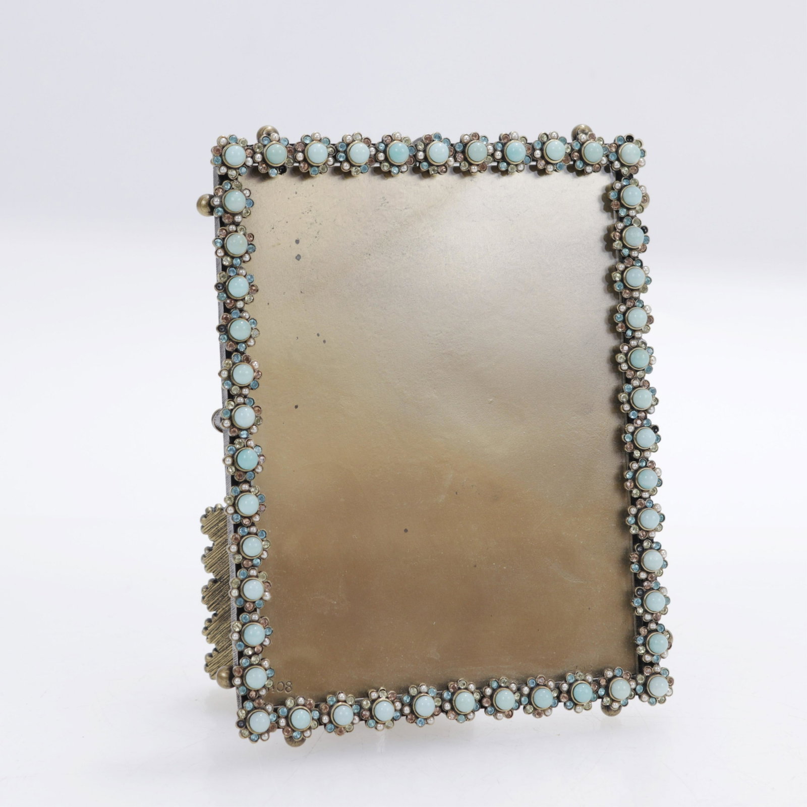 Jay Stongwater Jeweled Brass Picture Frame: Jay Stongwater Jeweled Brass Picture Frame Dimensions: 6" H x 4 3/4" W (WOOD101)(MS)