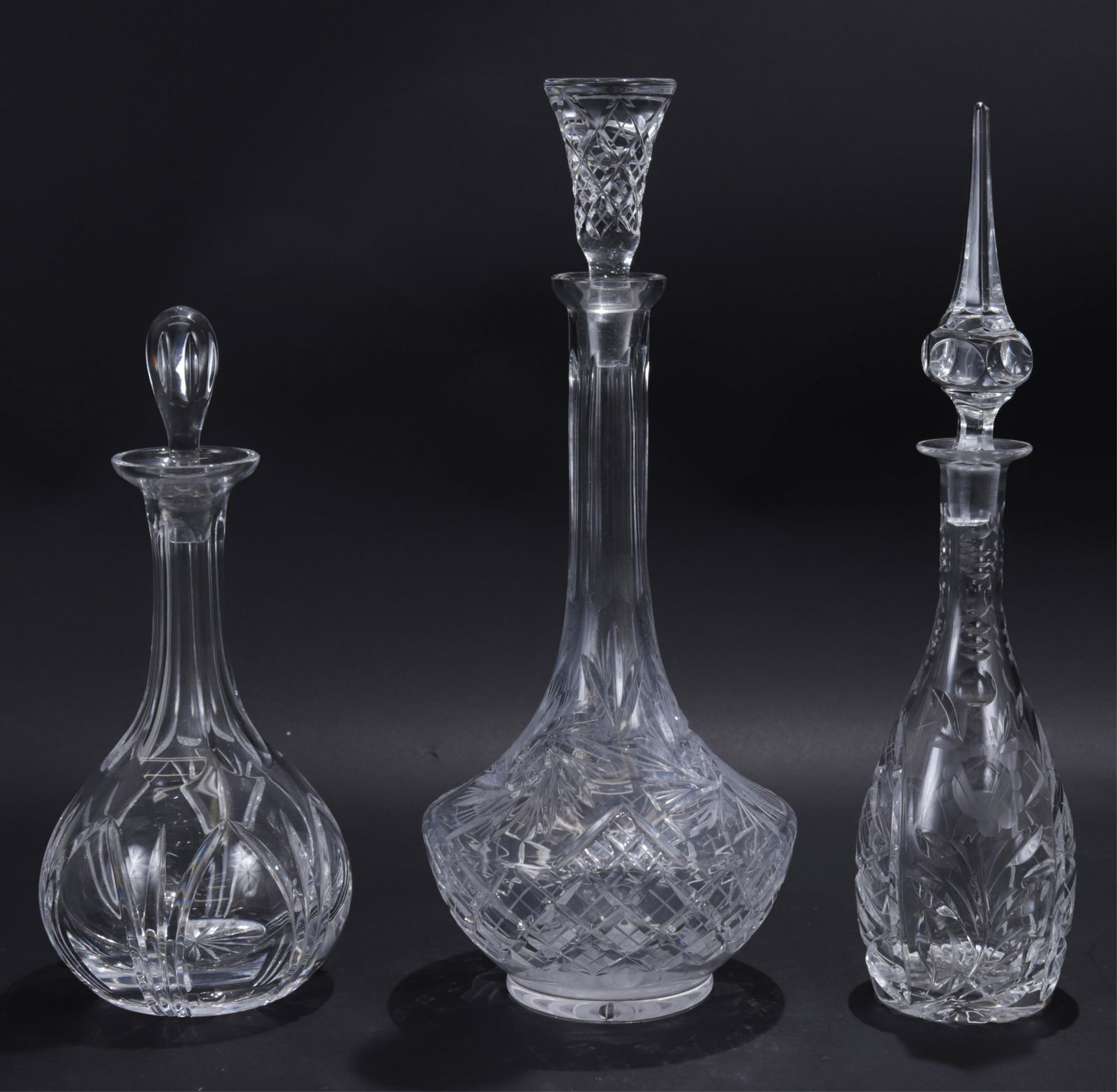 Three Cut Glass Barware Decanters (1 of 7)