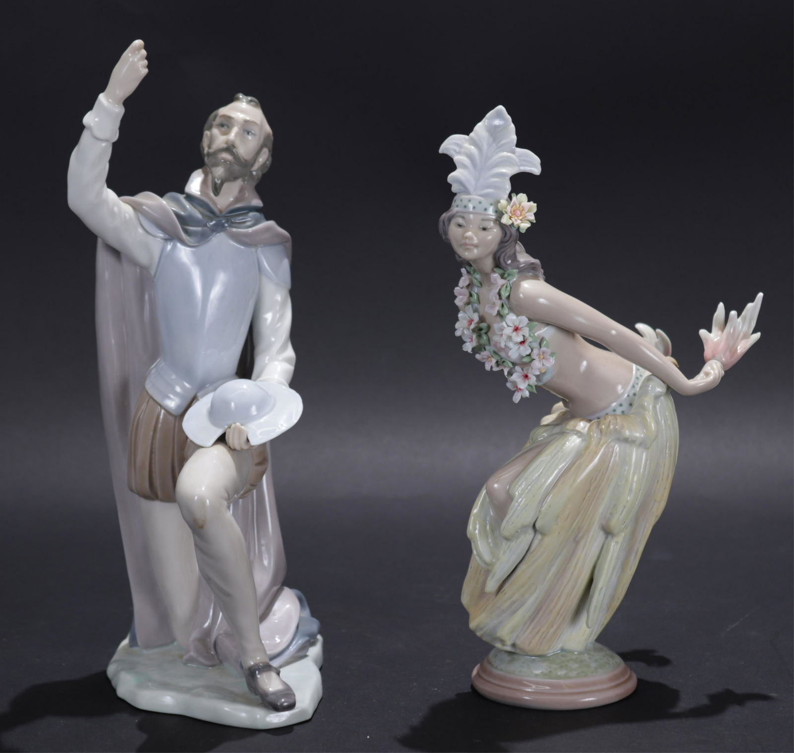 Two Lladro Figurines: Polynesian Dancer, D.Quixote (1 of 7)