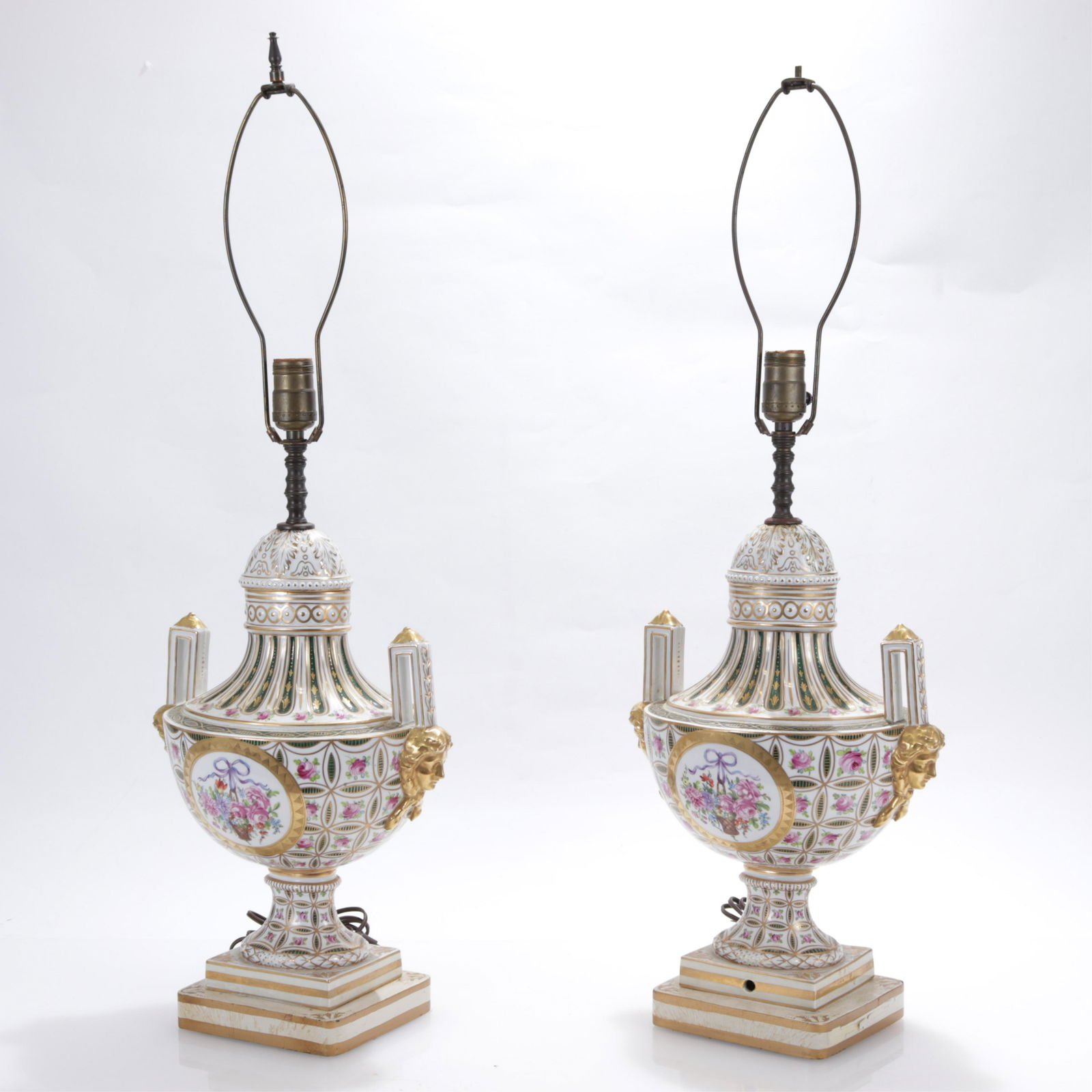 Pair of Sevres Style Porcelain Urn as Lamps (1 of 6)