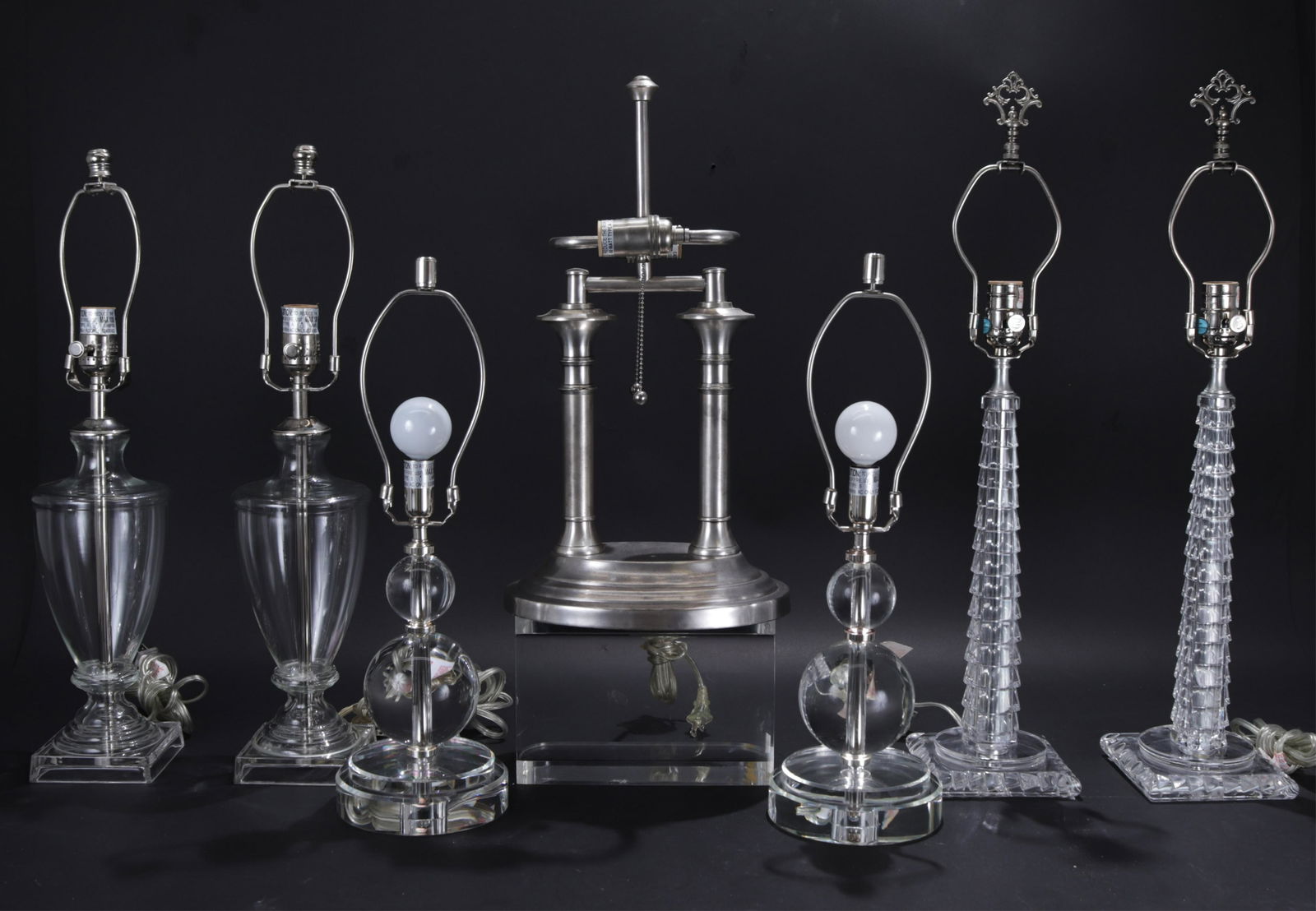 Seven Contemporary Glass Table Lamps (1 of 16)