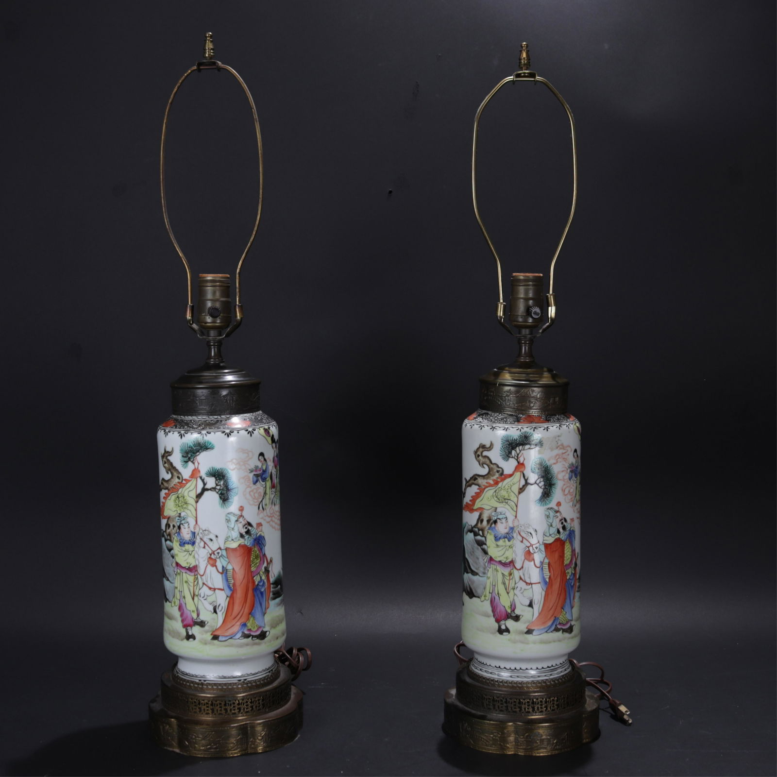 Pair Chinese Porcelain Lamps (1 of 9)