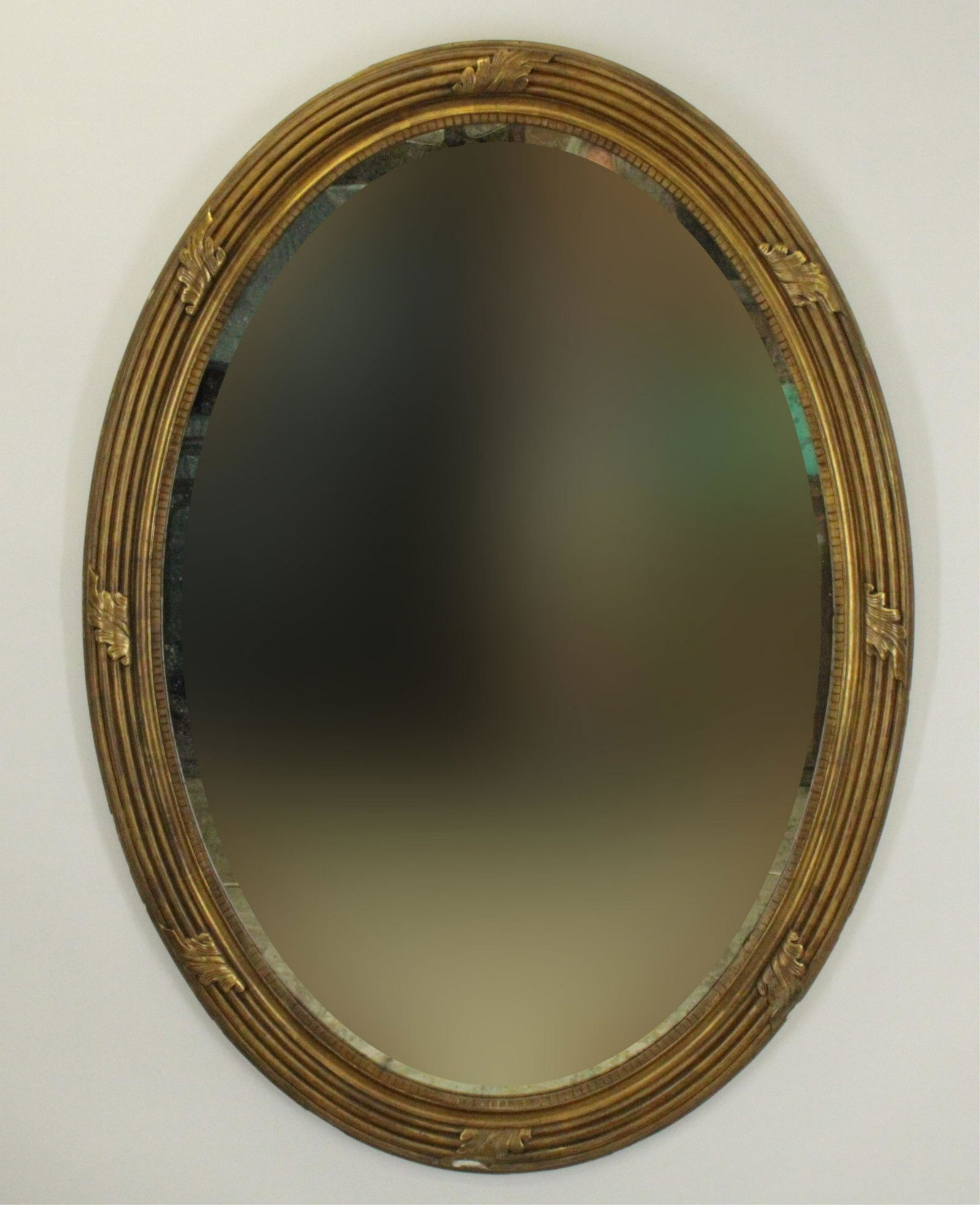 Victorian Oval Oak Carved Gilt Wood Mirror (1 of 7)