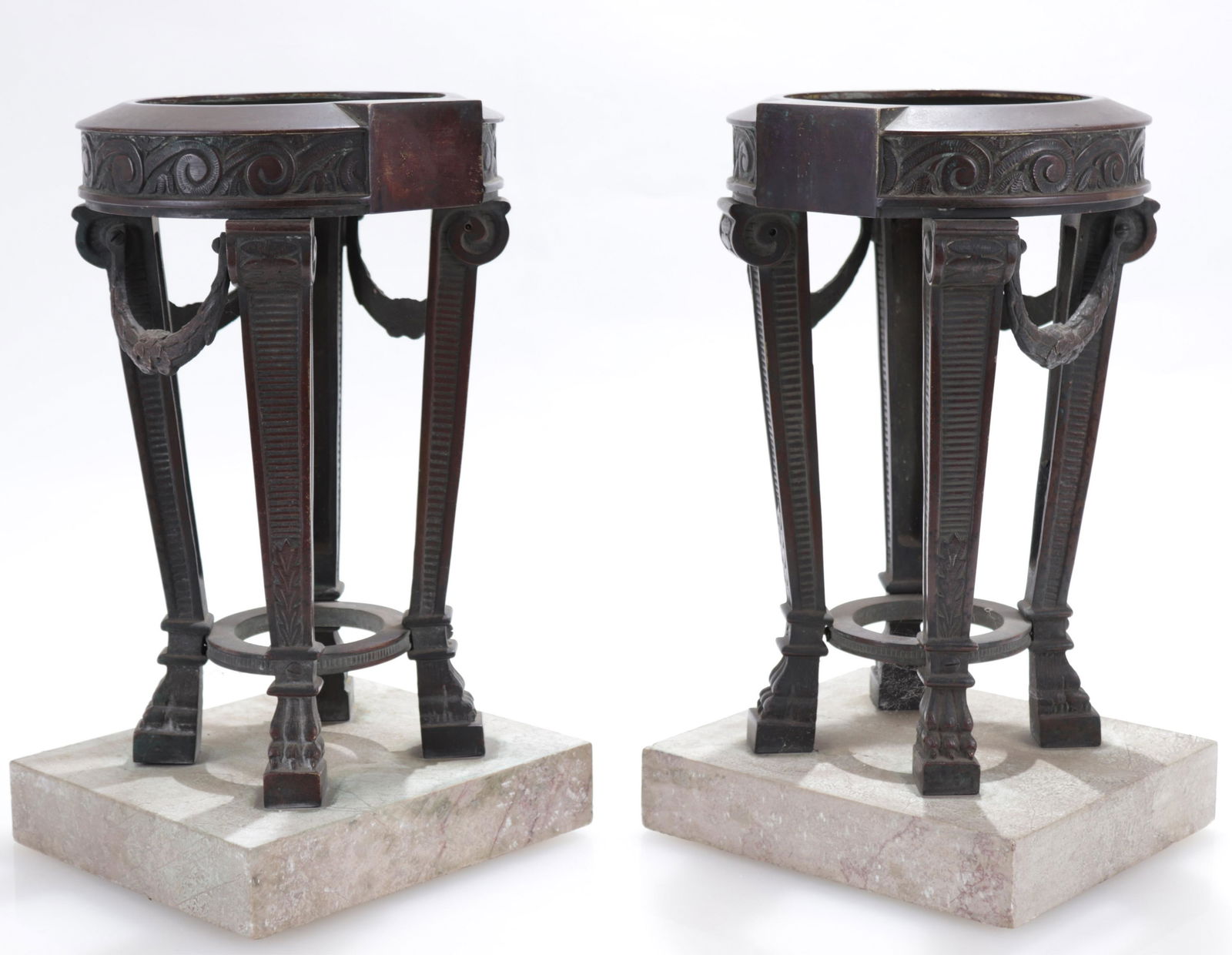 Pair Small Louis XVI Style Bronze Pyre Stands (1 of 7)