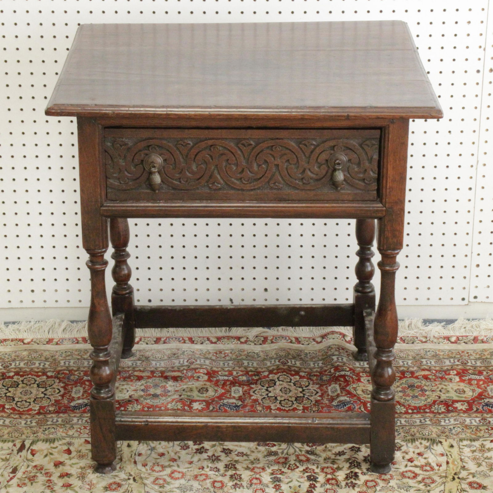English Baroque Style Oak Side Table (1 of 4)