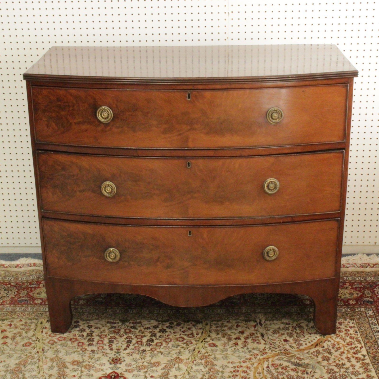 Late George III Style Bow Front Chest, 19th C. (1 of 5)