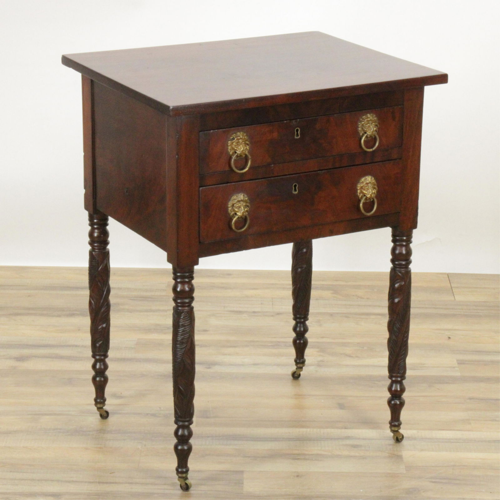19th C. Federal Carved Mahogany Work Stand (1 of 5)
