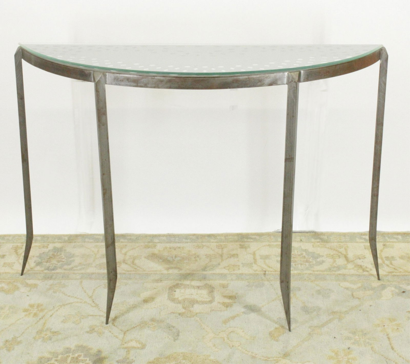 Modern Steel Pierced Console Table (1 of 5)
