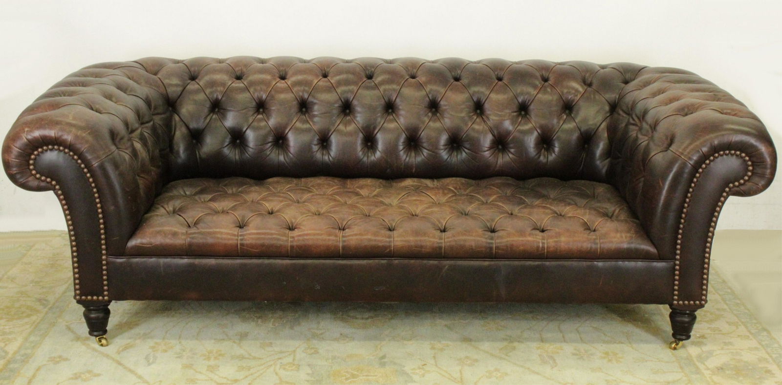 George Smith Leather Chesterfield Sofa (1 of 6)