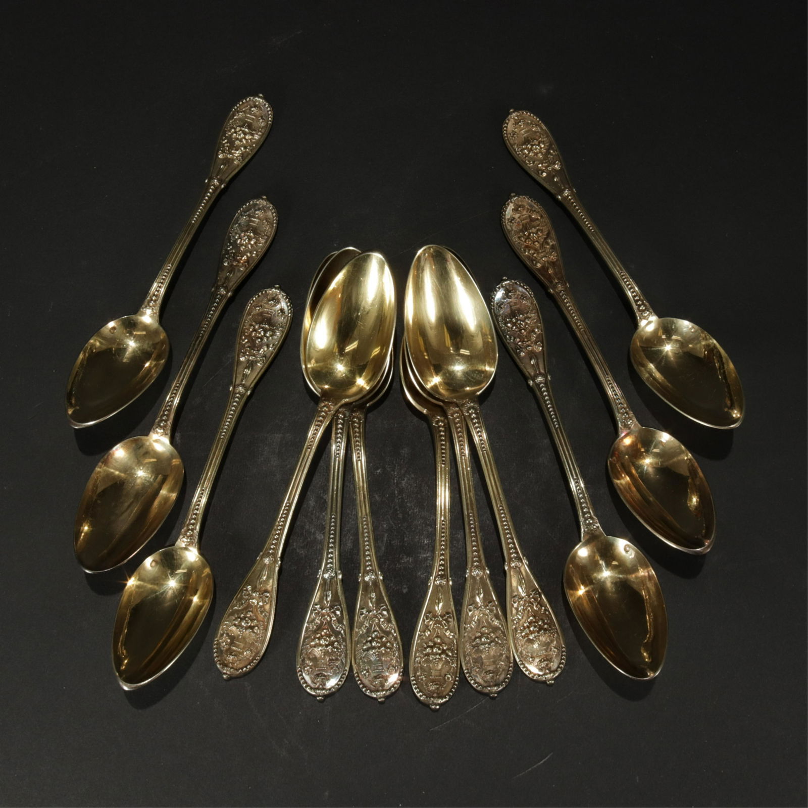 Set of 12 Odiot Paris Vermeil Sterling Spoons (1 of 6)