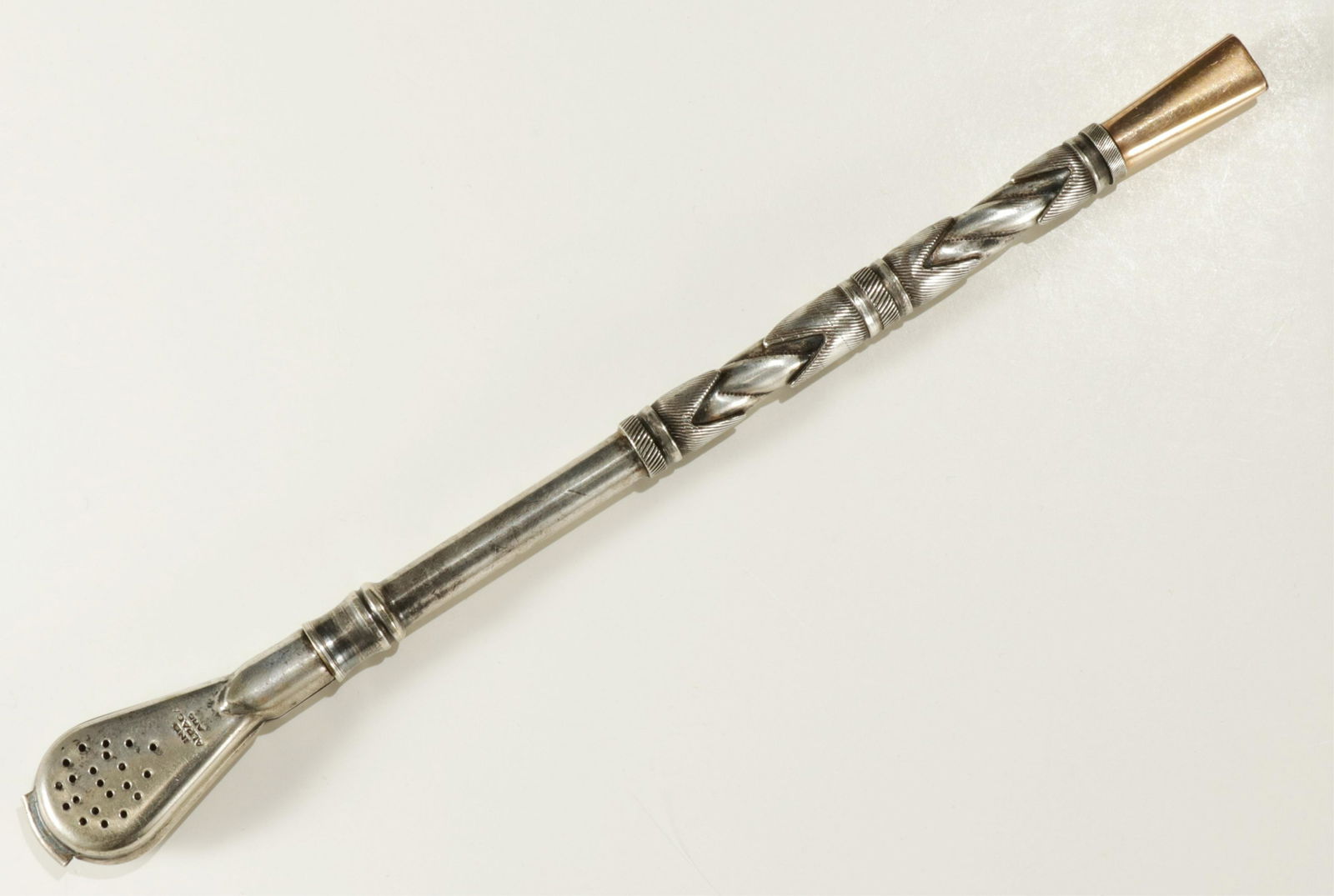 Argentinean Silver and 18k Tea Straw (1 of 5)