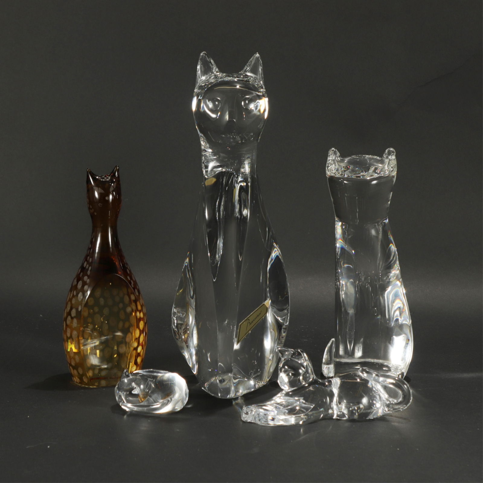 Group of Steuben and Baccarat Cats (1 of 14)
