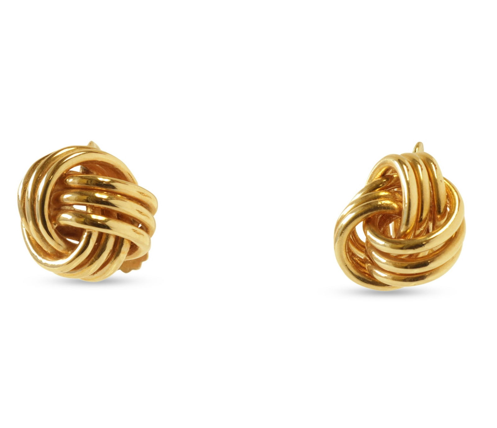 Pair of 14k Yellow Gold Knot Earrings (1 of 2)