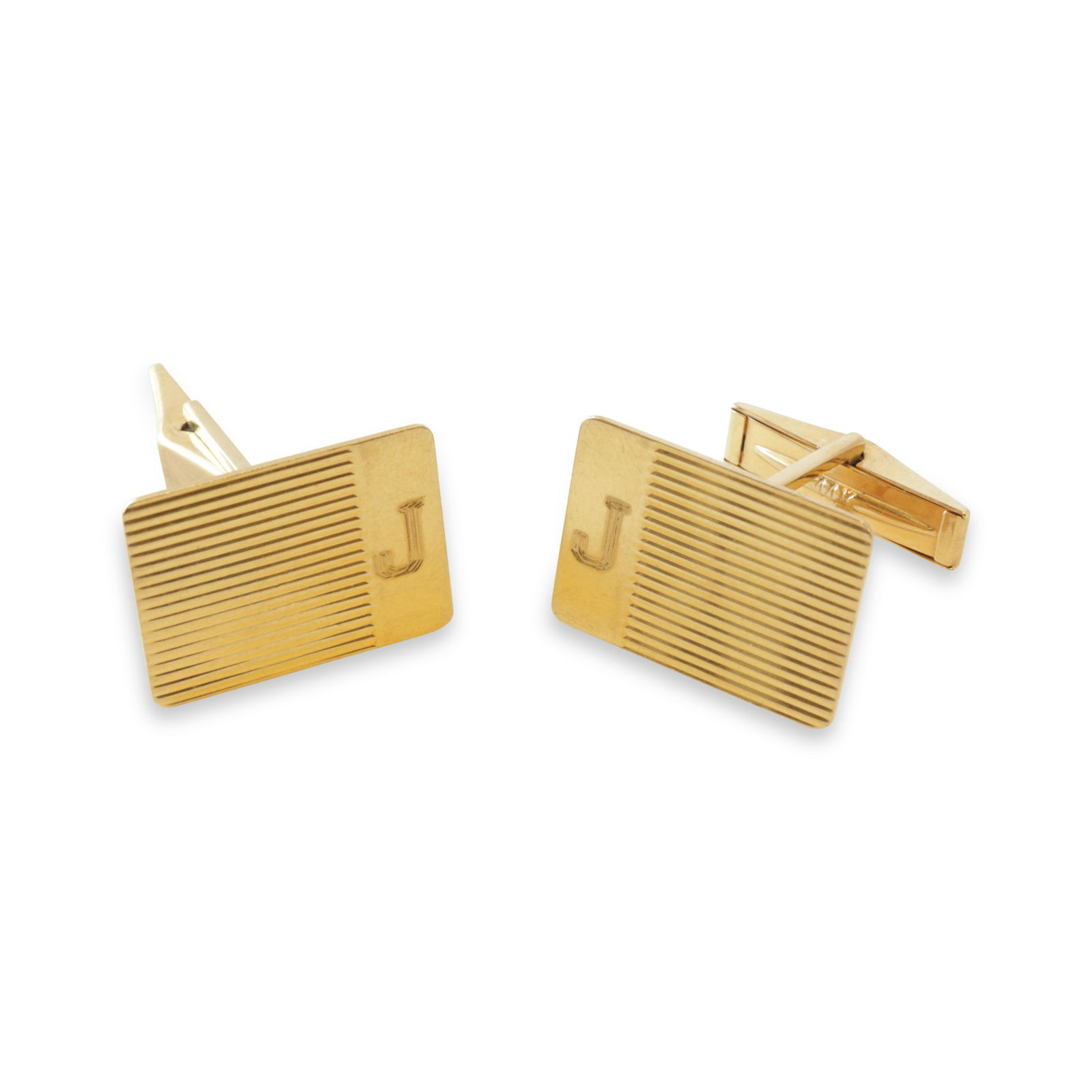Pair of 14k Yellow Gold 'J' Cufflinks (1 of 3)