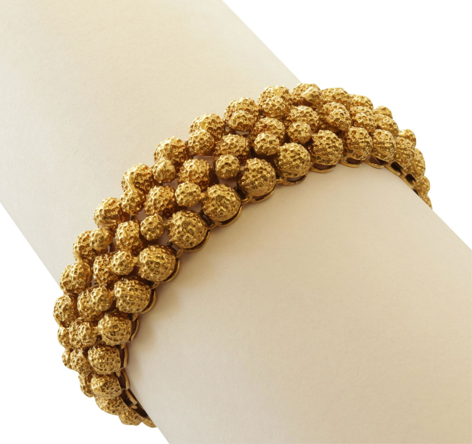 18k Gold Brutalist Textured Bracelet (1 of 4)