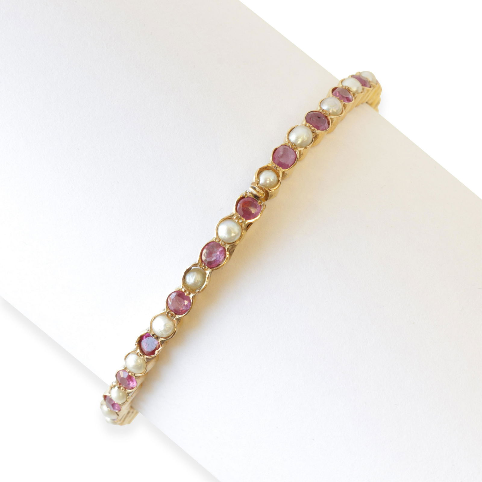 Art Deco Pearl & Ruby Bangle (1 of 6)