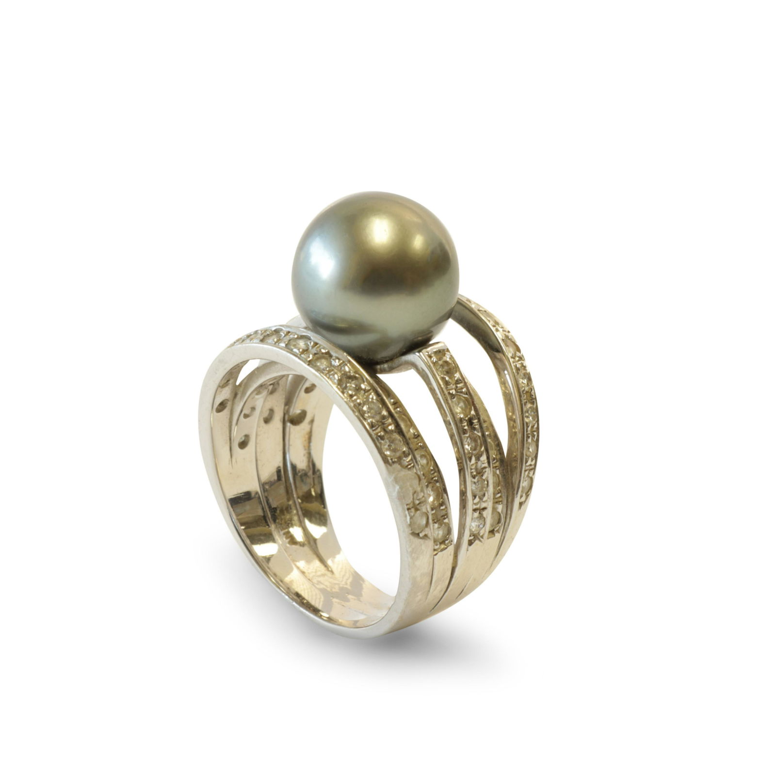 Tahitian Pearl & Diamond Wrap Ring (1 of 6)