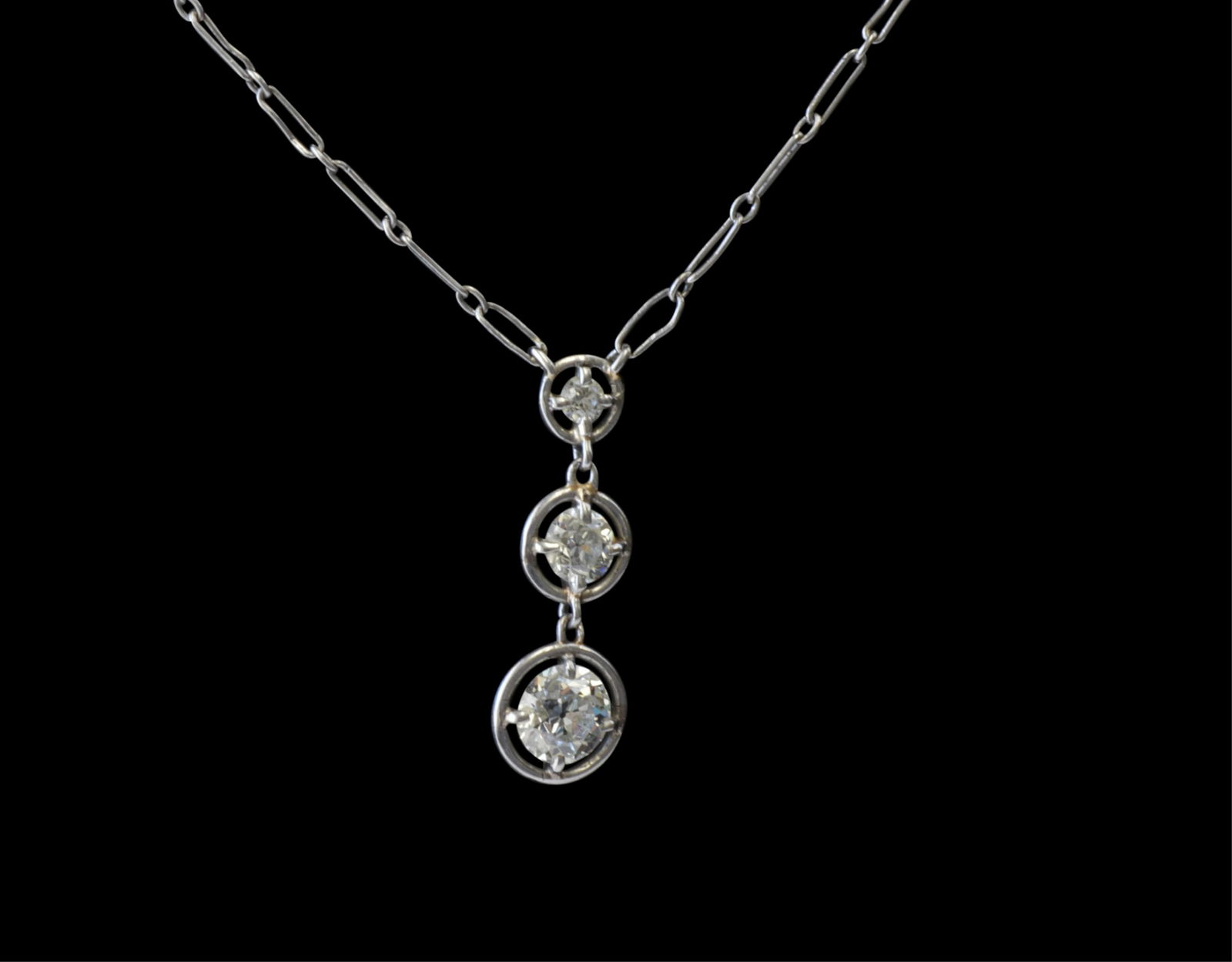 Antique Platinum & Diamond Necklace (1 of 4)