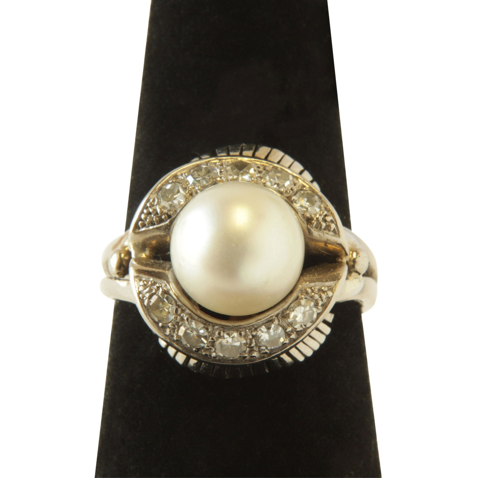 Art Deco Pearl & Diamond Ring (1 of 3)