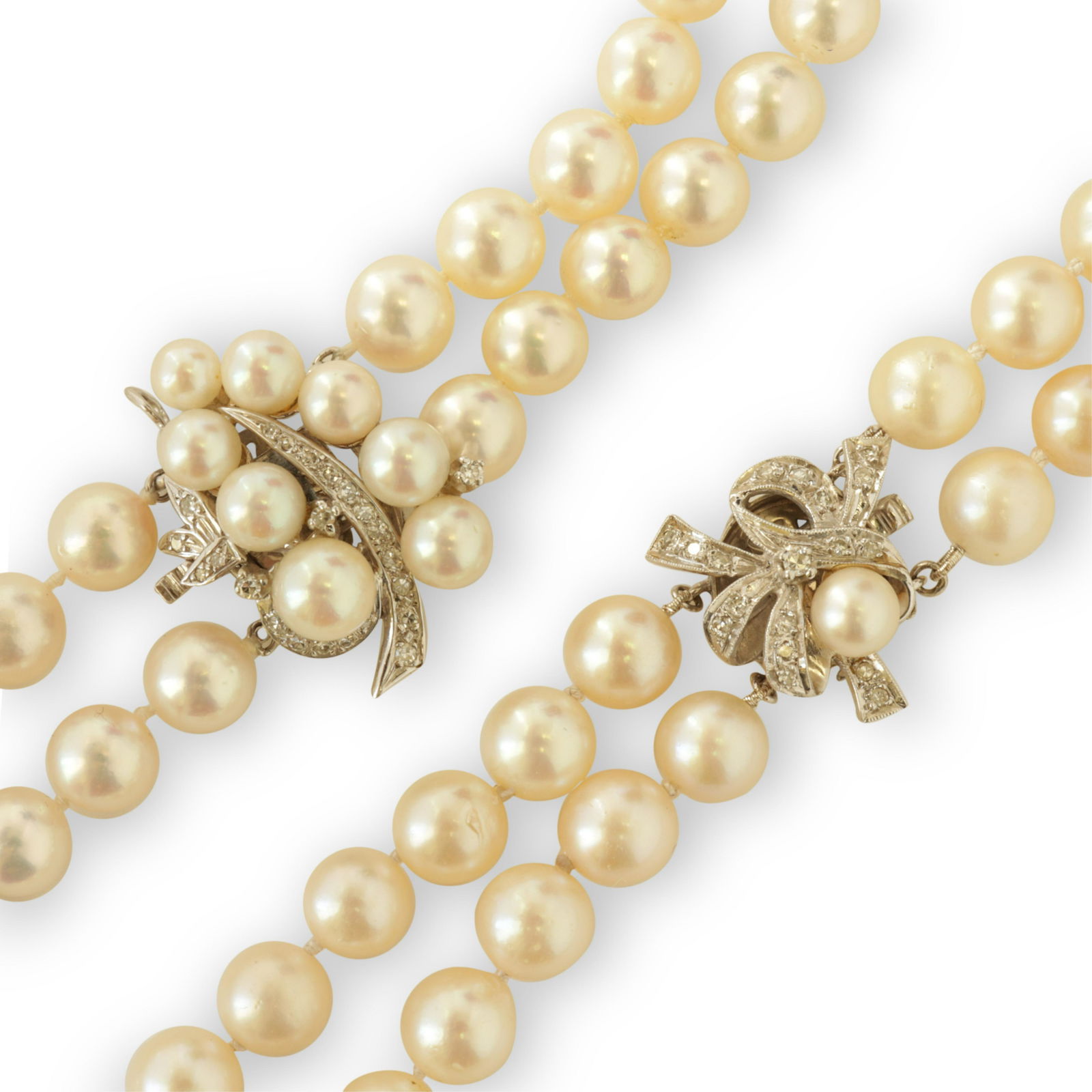 Two Double Strand Pearl Necklaces (1 of 4)