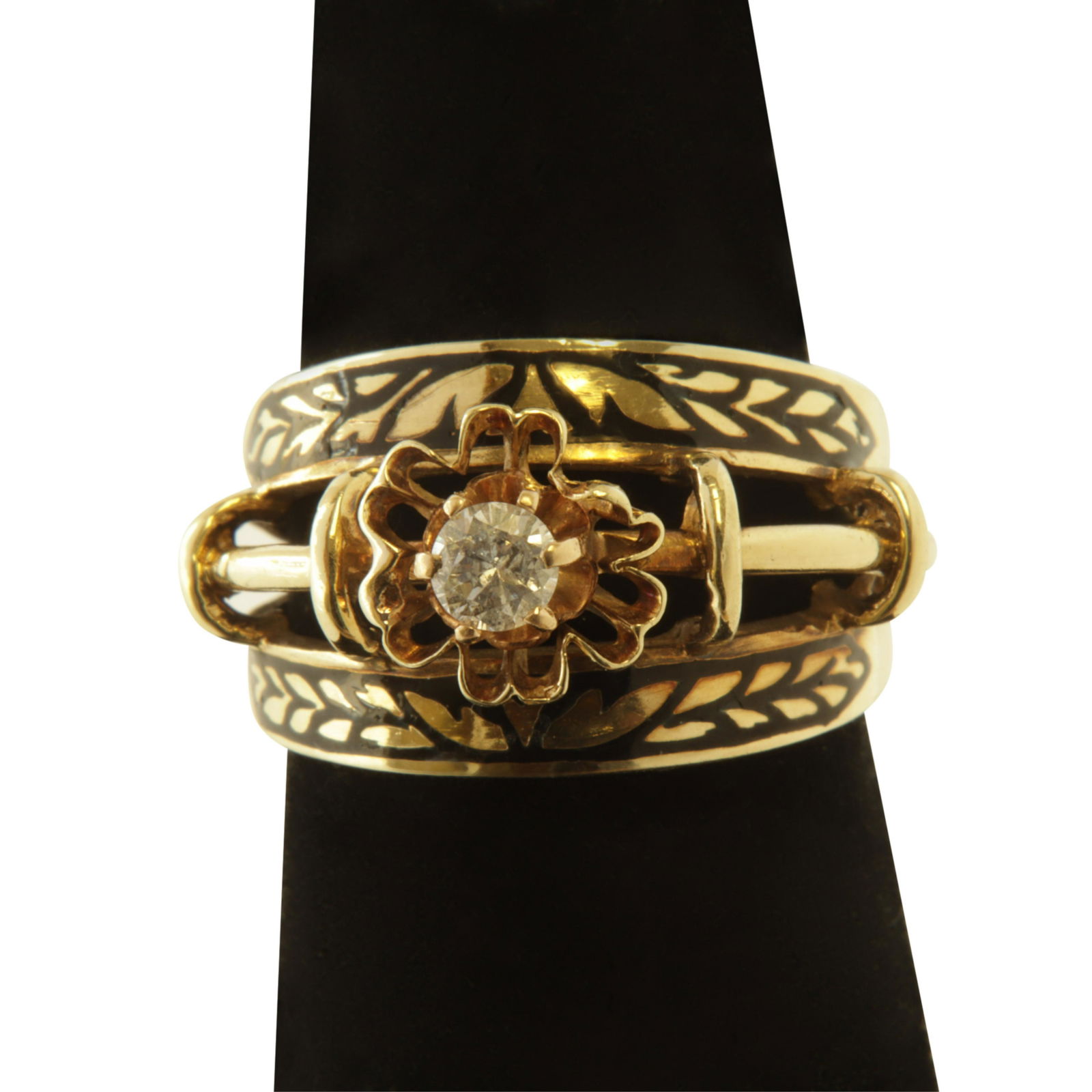14k Gold, Diamond & Enamel Ring (1 of 3)