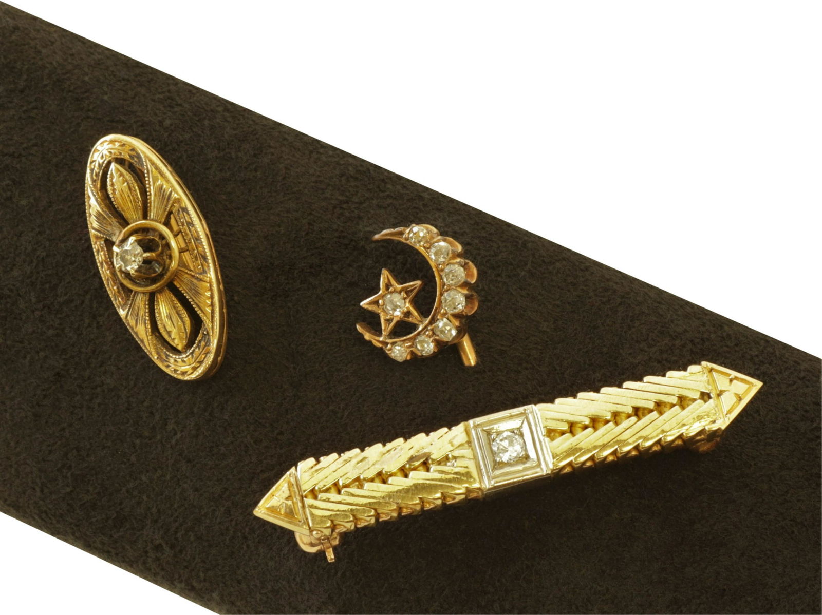 Group of Gold and Diamond Pins (1 of 4)