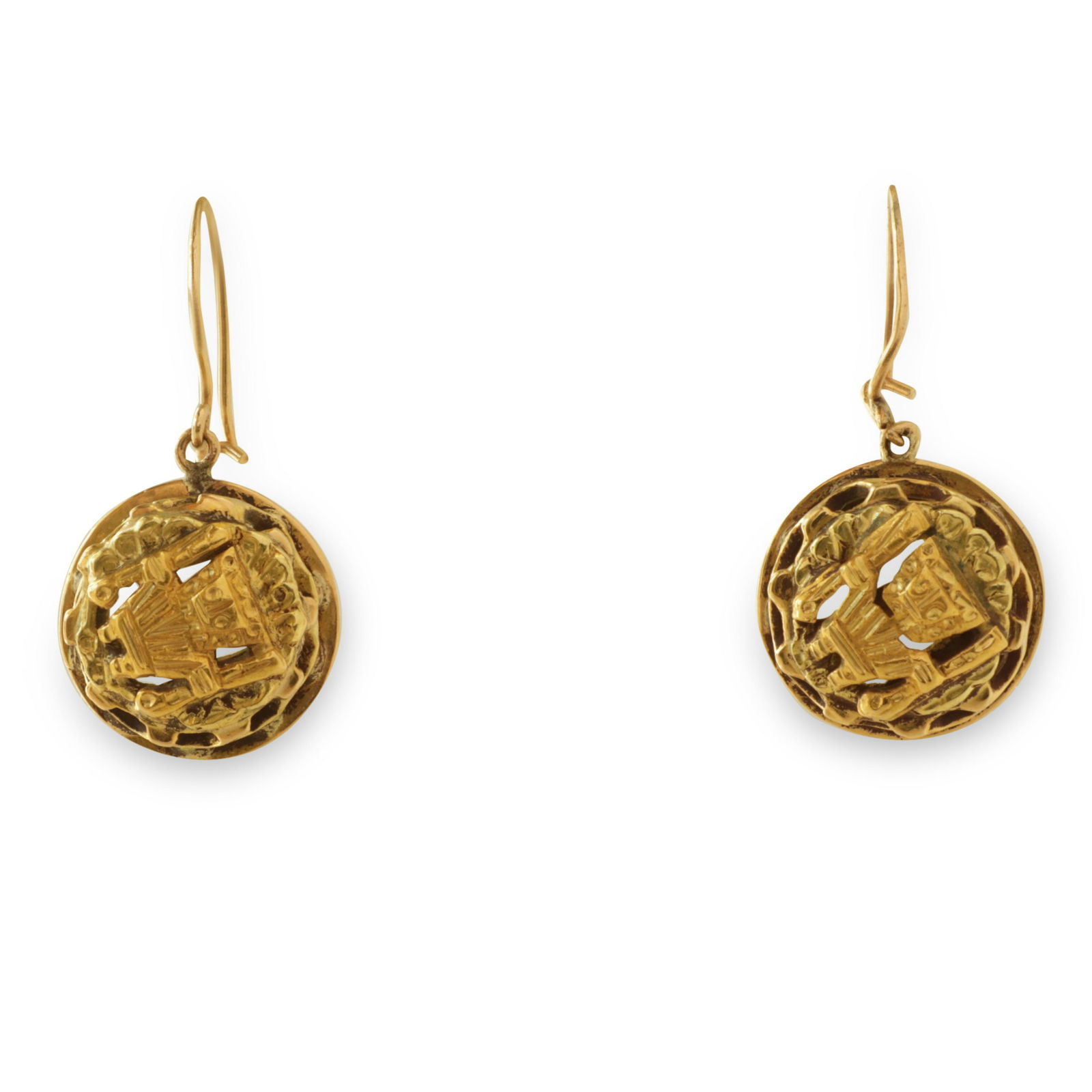 Pair of South American 18k Figural Earrings (1 of 2)