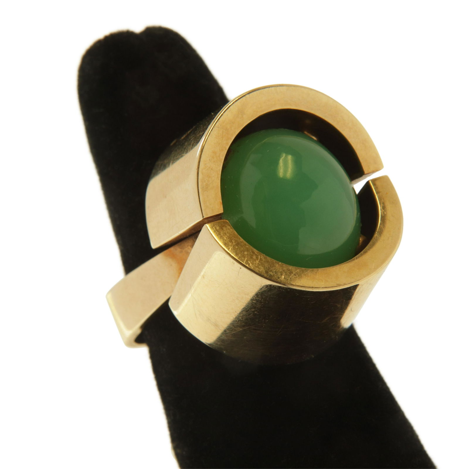 Retro 14k Gold & Chrysoprase Ring (1 of 3)