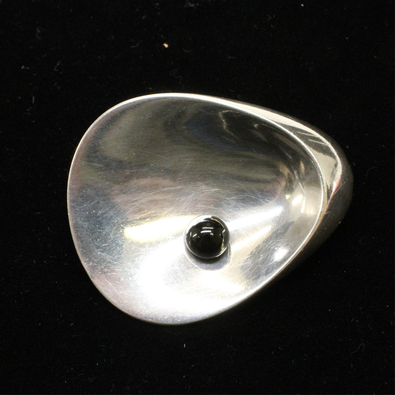 Georg Jensen Onyx Brooch, # 328, Ditzel (1 of 4)