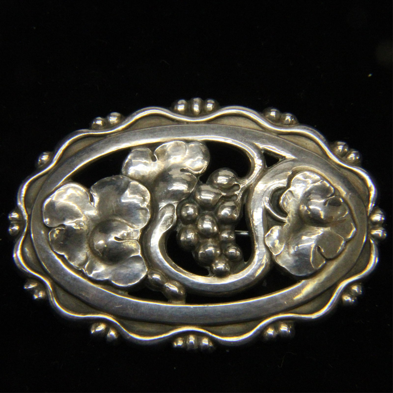 Georg Jensen Grape Vine Brooch # 177A, c 1933-44 (1 of 6)