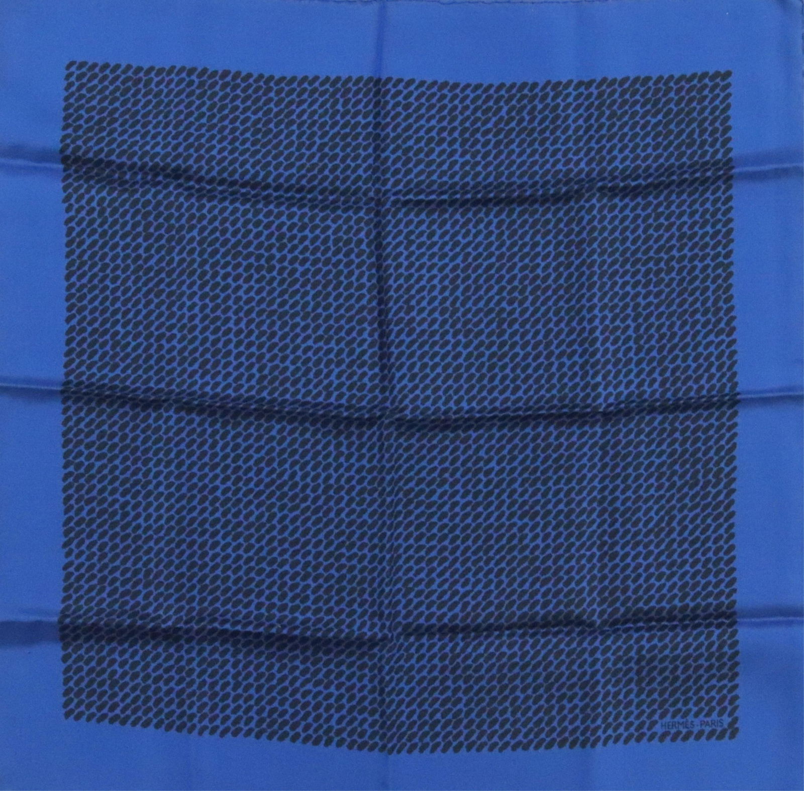 Hermes Silk Pocketsquare - Blue and Black Dots (1 of 3)