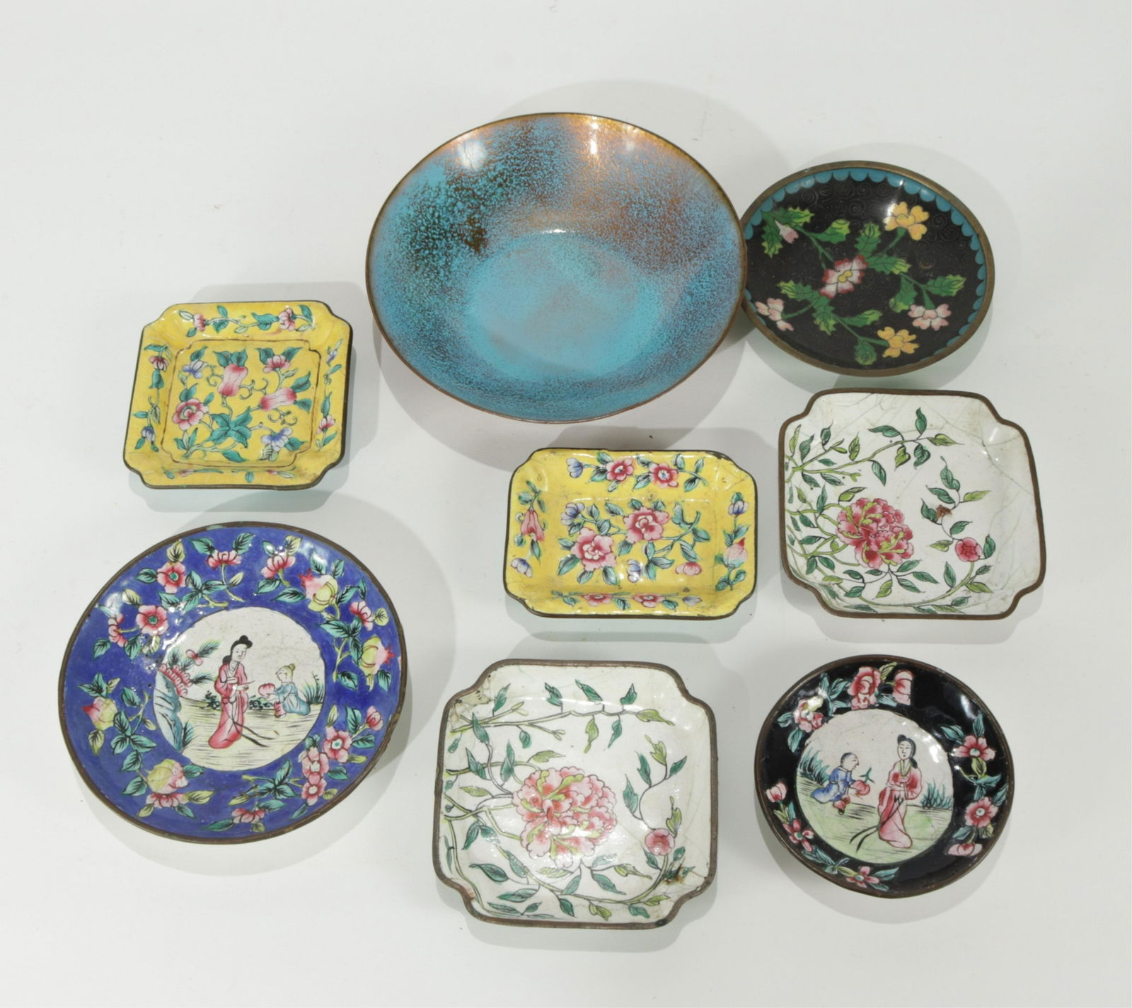 Collection Of Small Chinese Enamel Plates (1 of 7)